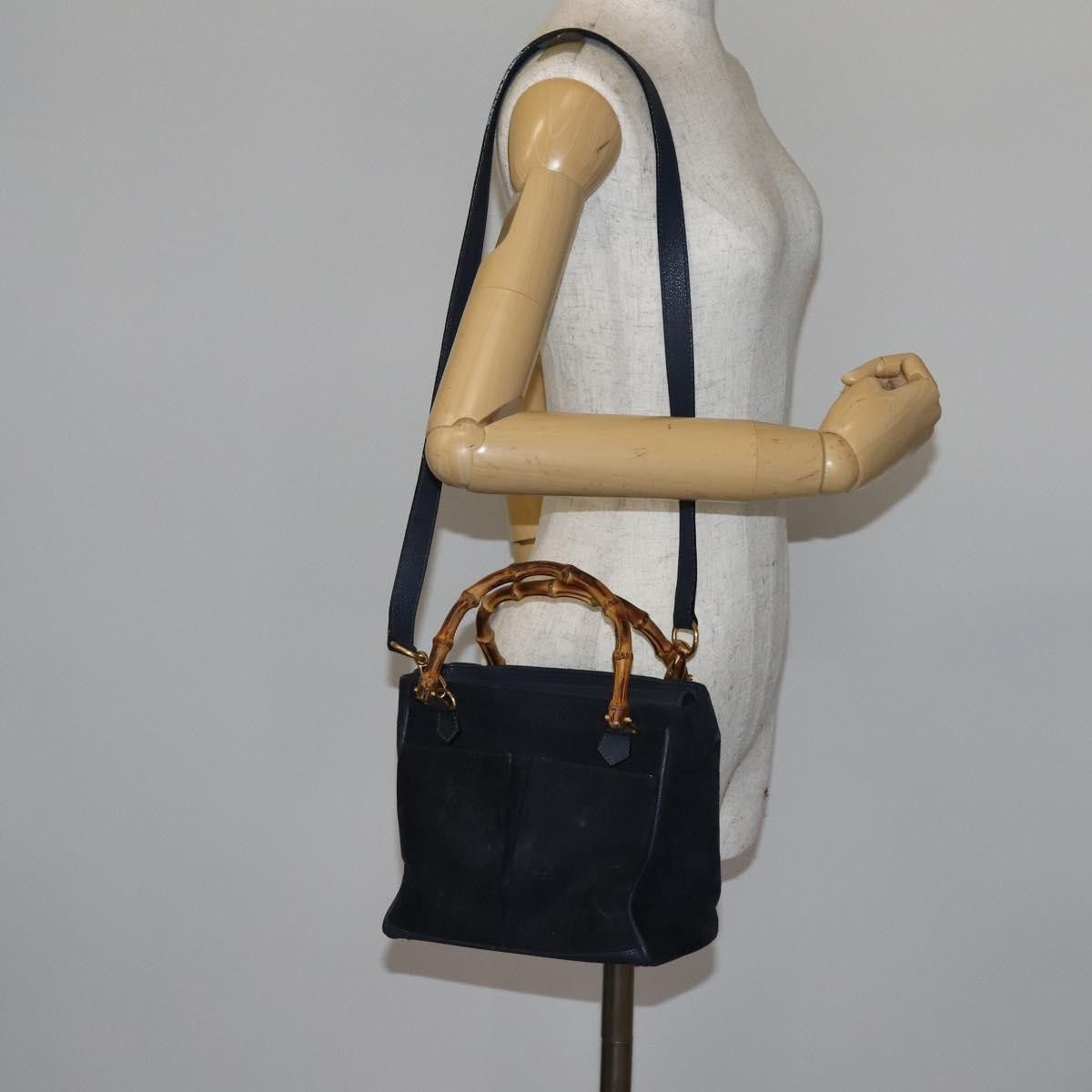 Gucci Gucci Vintage Bamboo Front Pocket Tote Suede Size ONE SIZE - 14 Thumbnail