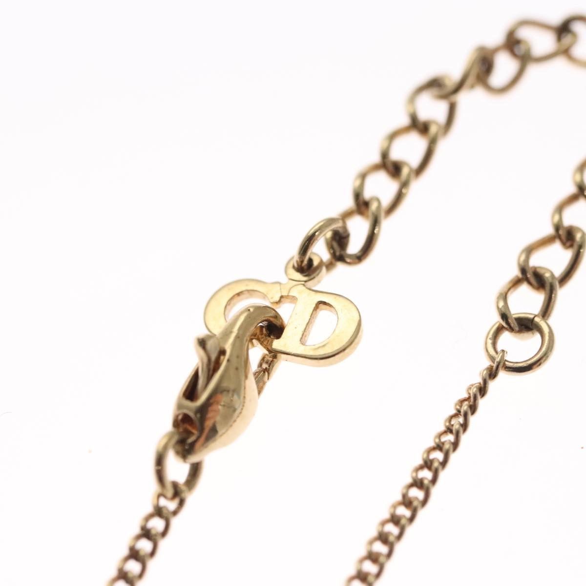 Dior Christian Dior Logo Flower Necklace Metal with Crystals Size ONE SIZE - 4 Thumbnail