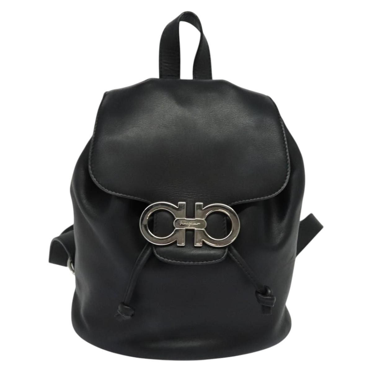 Salvatore Ferragamo Salvatore Ferragamo Gancini Flap Drawstring Backpack Leather Size ONE SIZE - 16 Thumbnail