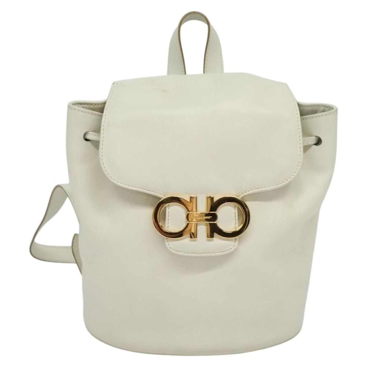 Salvatore Ferragamo Salvatore Ferragamo Gancini Flap Drawstring Backpack Leather Size ONE SIZE - 15 Thumbnail