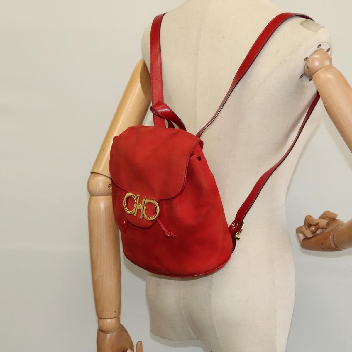 Salvatore Ferragamo Salvatore Ferragamo Gancini Backpack Suede Size ONE SIZE - 13 Thumbnail