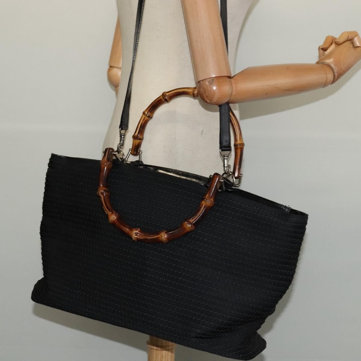 Gucci Gucci Vintage Bamboo Handle Bag Canvas Size ONE SIZE - 14 Thumbnail