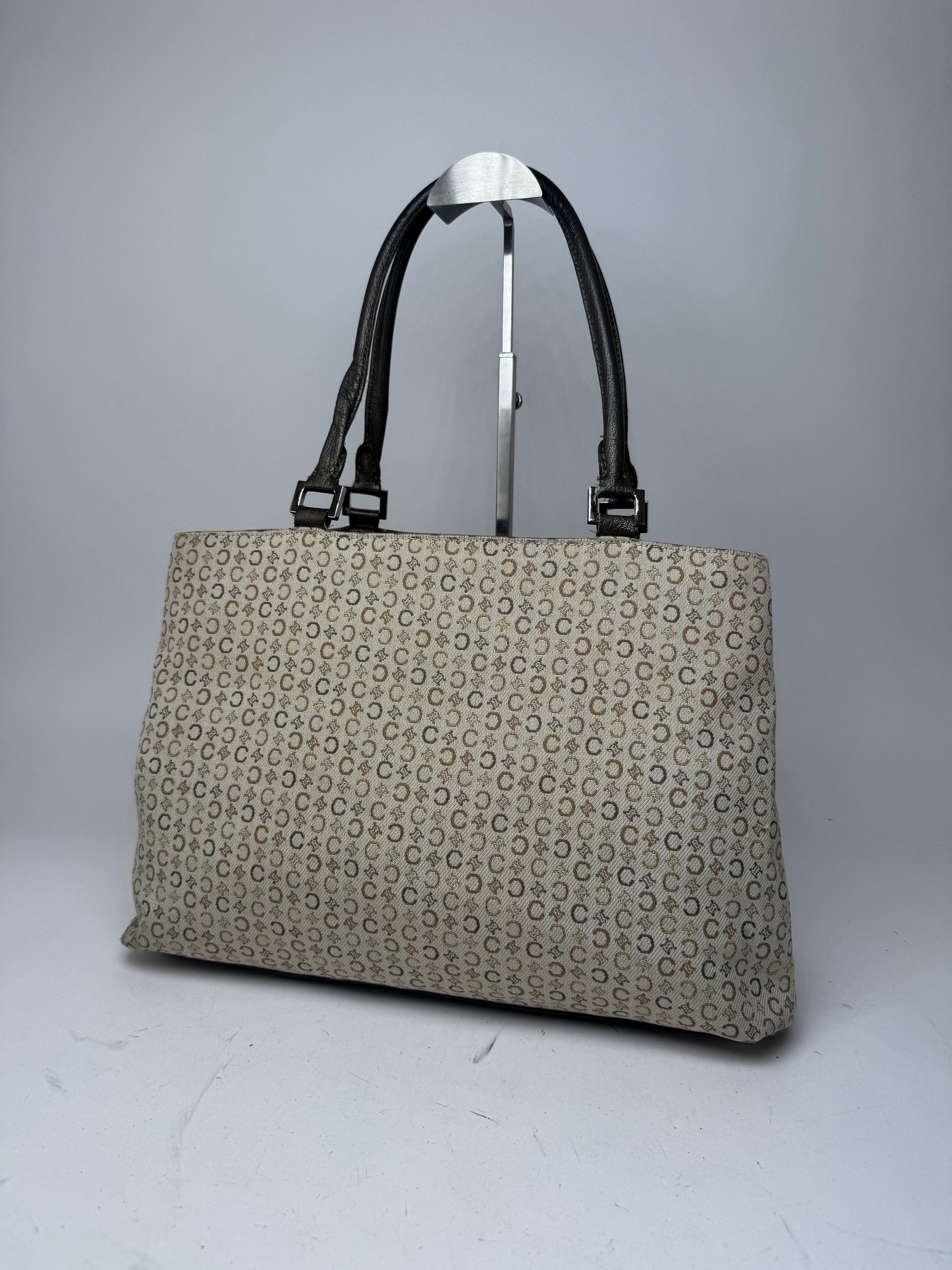 Celine Vintage Monogram Leather Canvas Tote Vaf beige Brown Size ONE SIZE - 7 Thumbnail