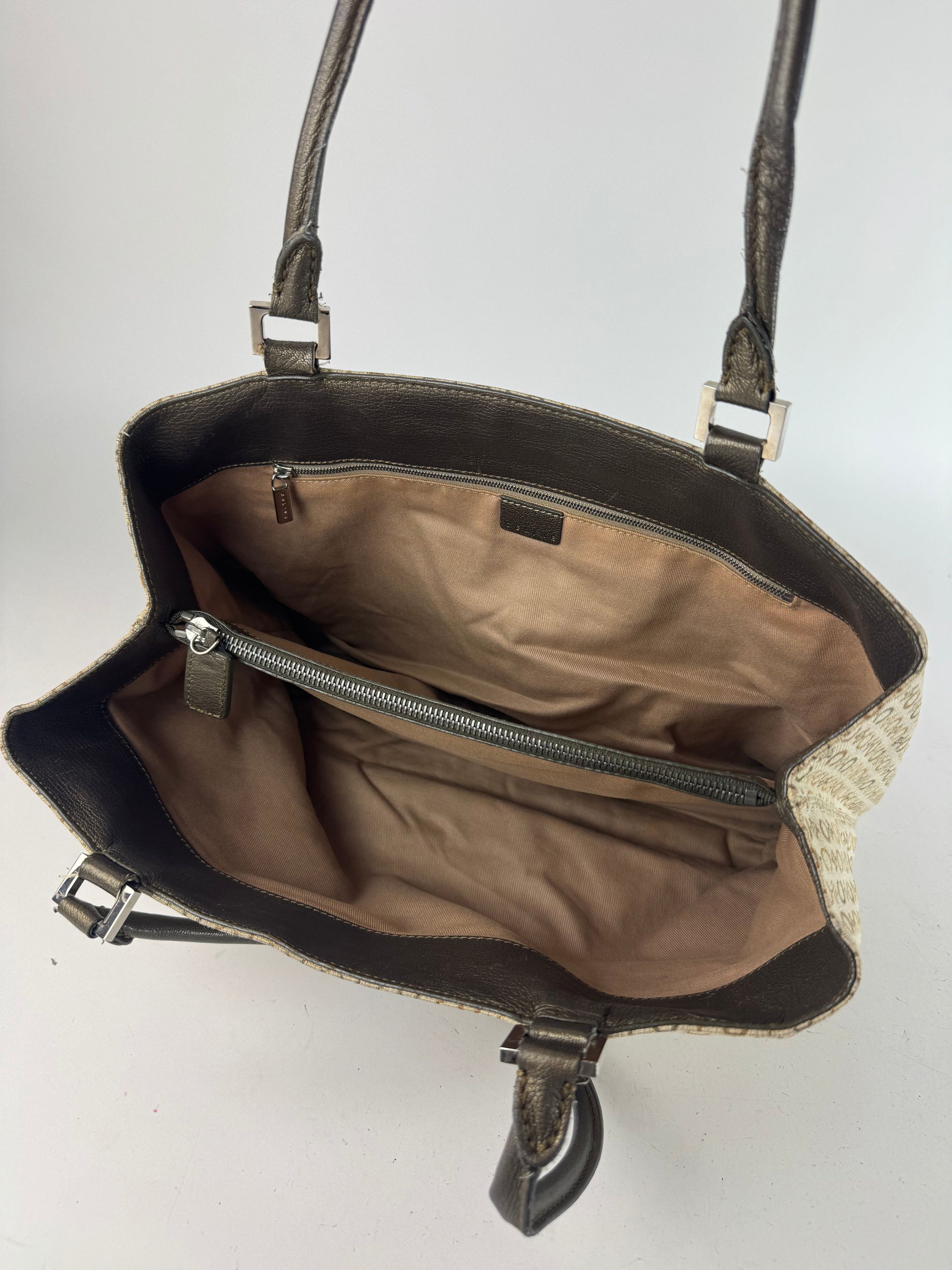 Celine Vintage Monogram Leather Canvas Tote Vaf beige Brown Size ONE SIZE - 3 Thumbnail