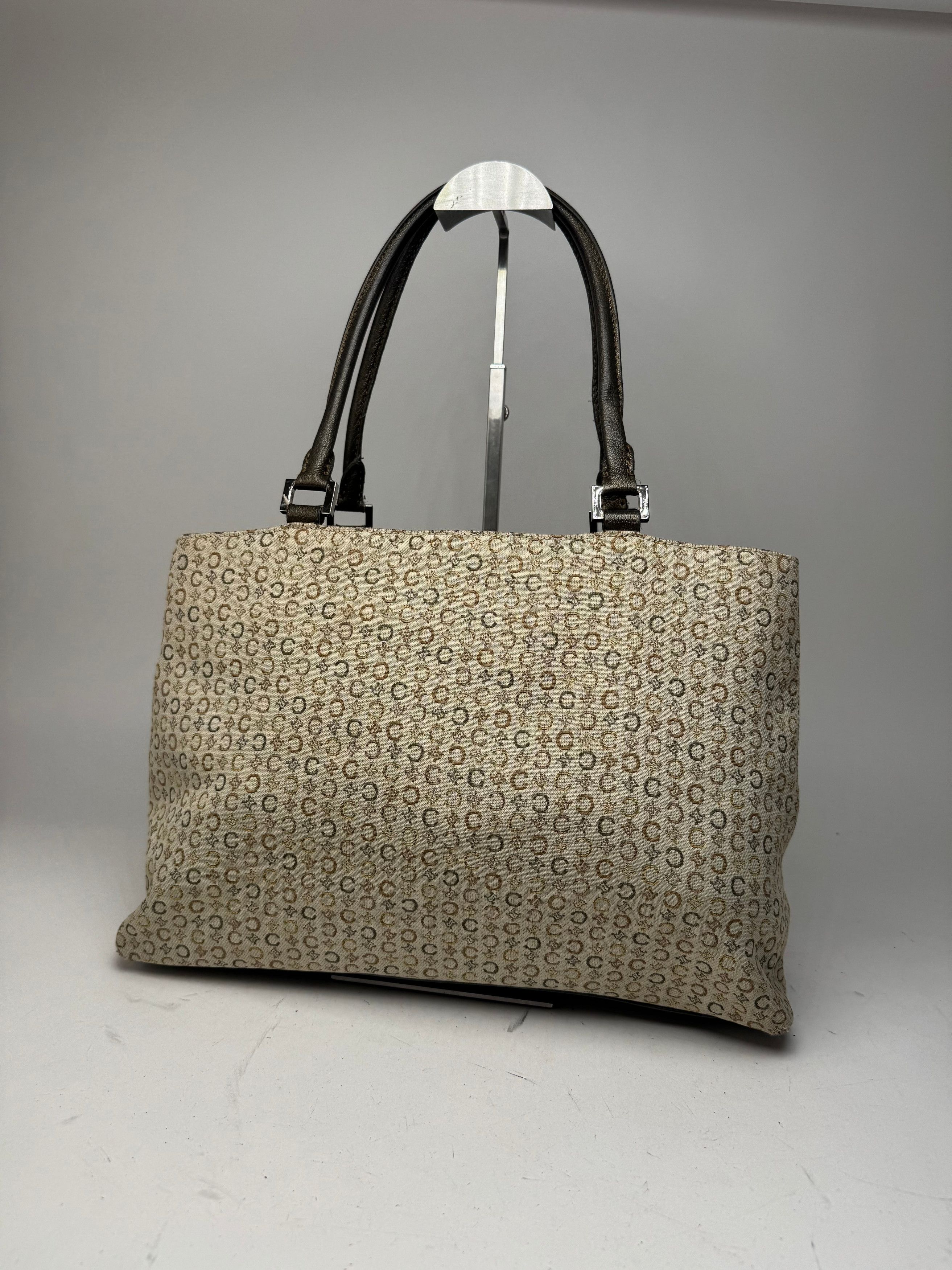 Celine Vintage Monogram Leather Canvas Tote Vaf beige Brown Size ONE SIZE - 9 Thumbnail