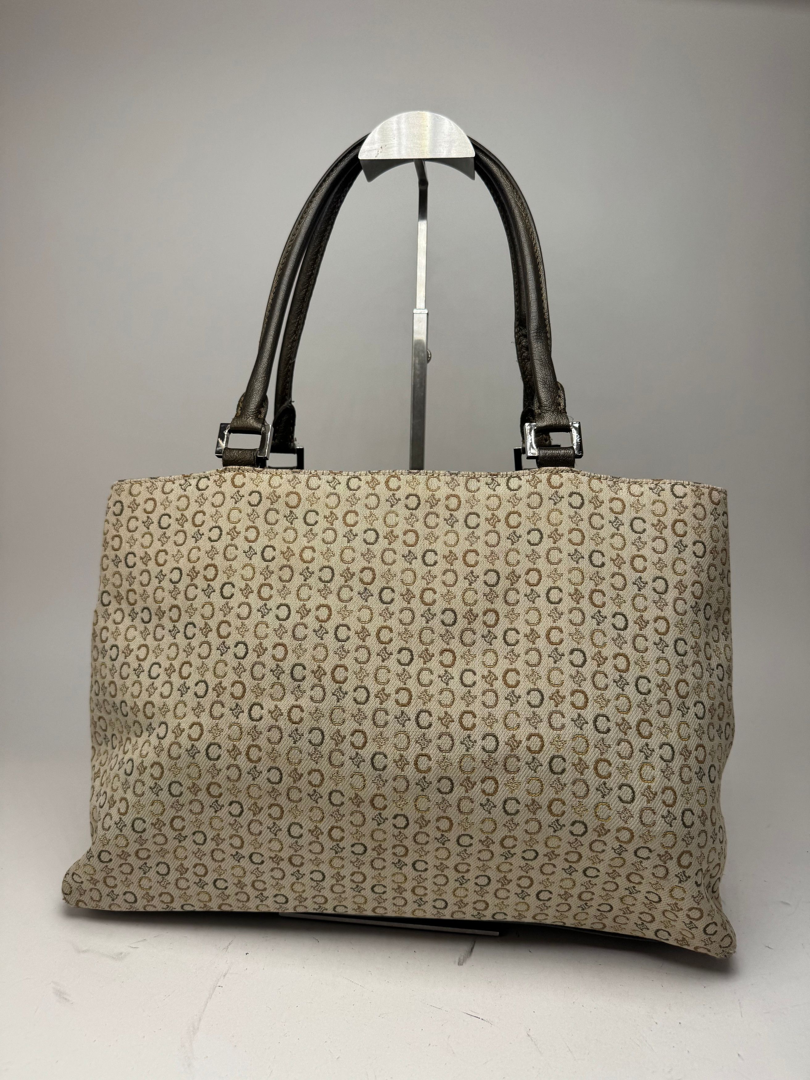 Celine Vintage Monogram Leather Canvas Tote Vaf beige Brown Size ONE SIZE - 2 Thumbnail