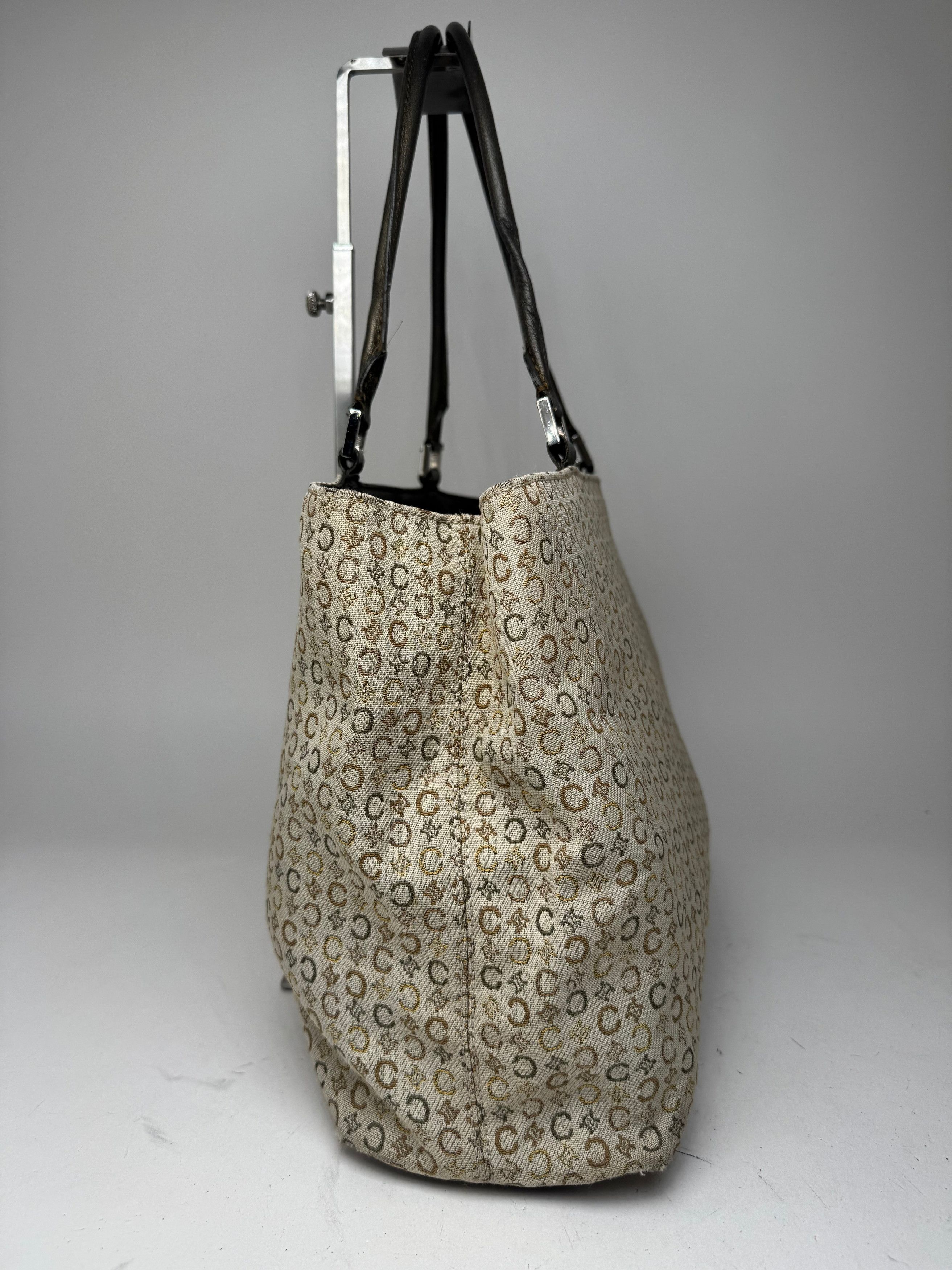 Celine Vintage Monogram Leather Canvas Tote Vaf beige Brown Size ONE SIZE - 8 Thumbnail