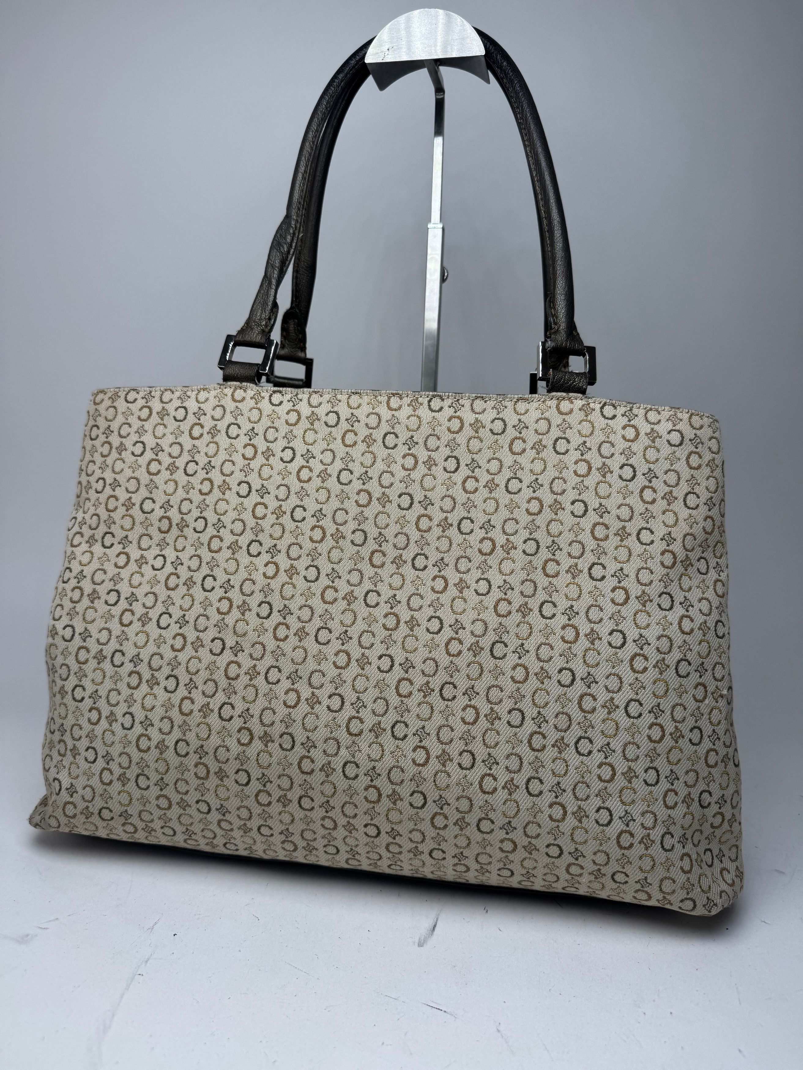 Celine Vintage Monogram Leather Canvas Tote Vaf beige Brown Size ONE SIZE - 14 Thumbnail
