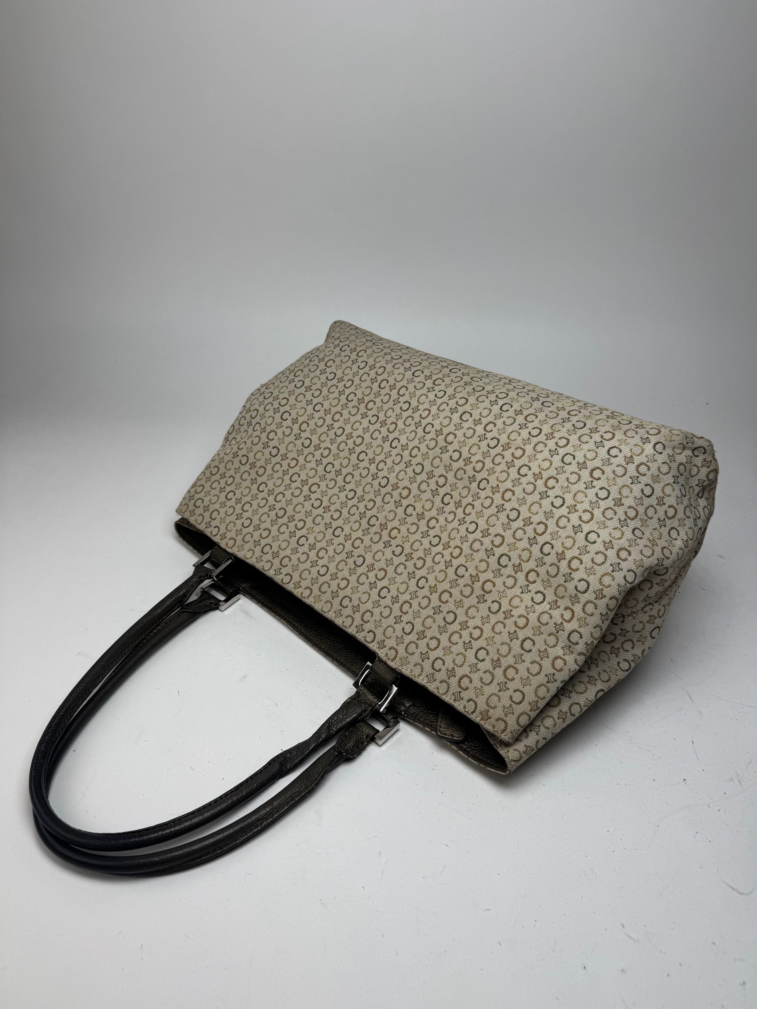 Celine Vintage Monogram Leather Canvas Tote Vaf beige Brown Size ONE SIZE - 10 Thumbnail