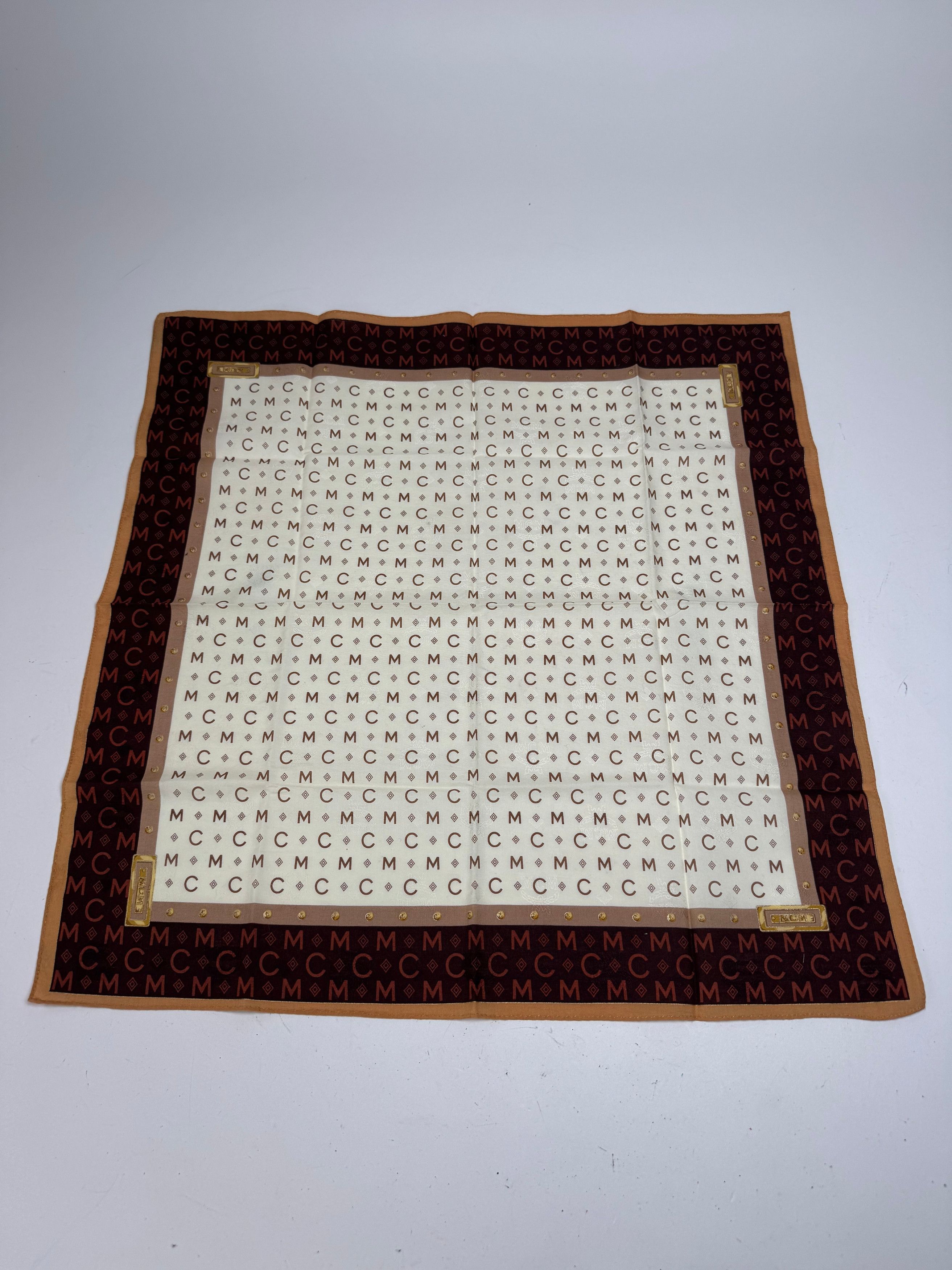 MCM Vintage Monogram Scarf Beige Brown Size ONE SIZE - 2 Thumbnail