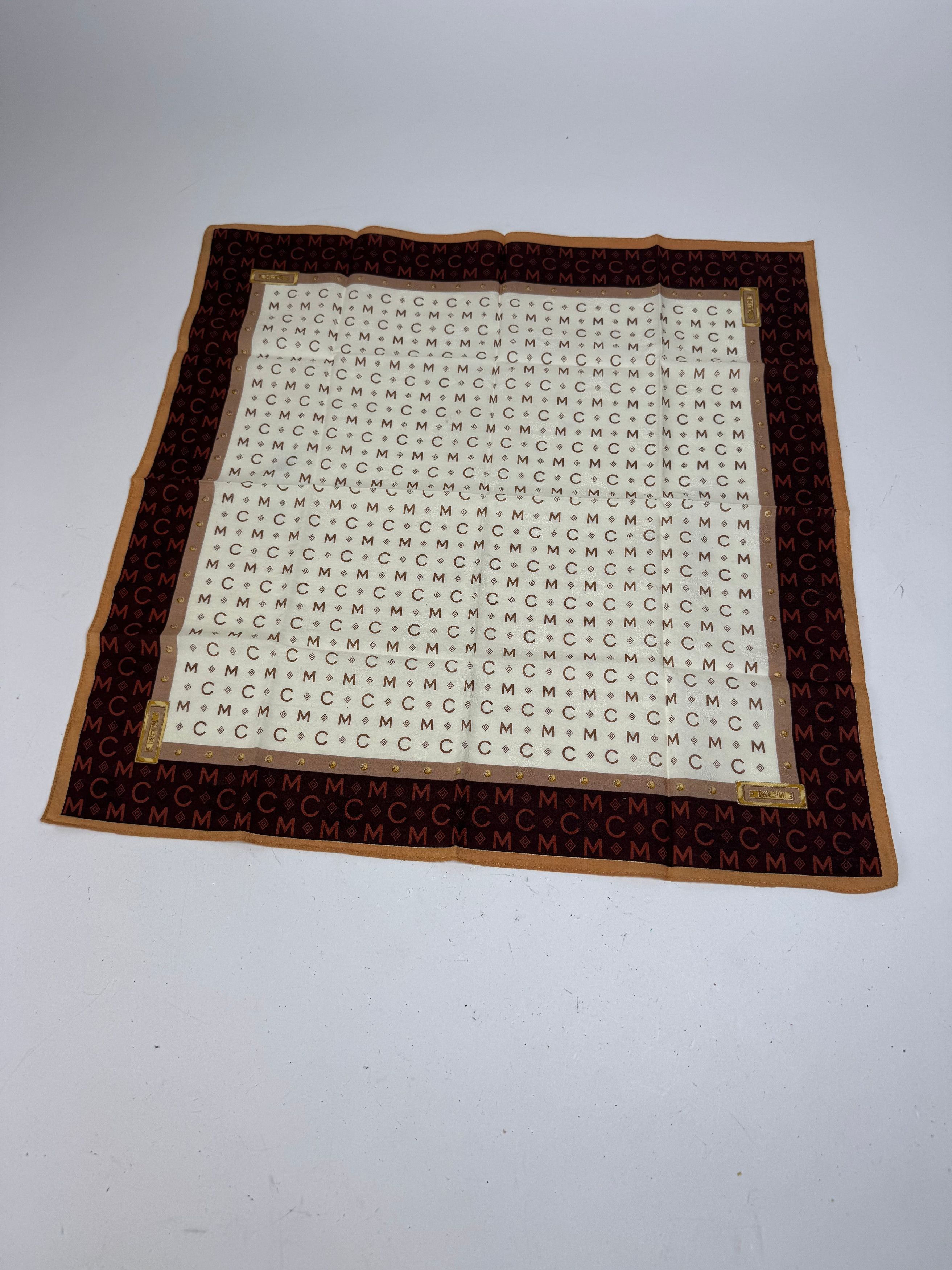 MCM Vintage Monogram Scarf Beige Brown Size ONE SIZE - 6 Thumbnail