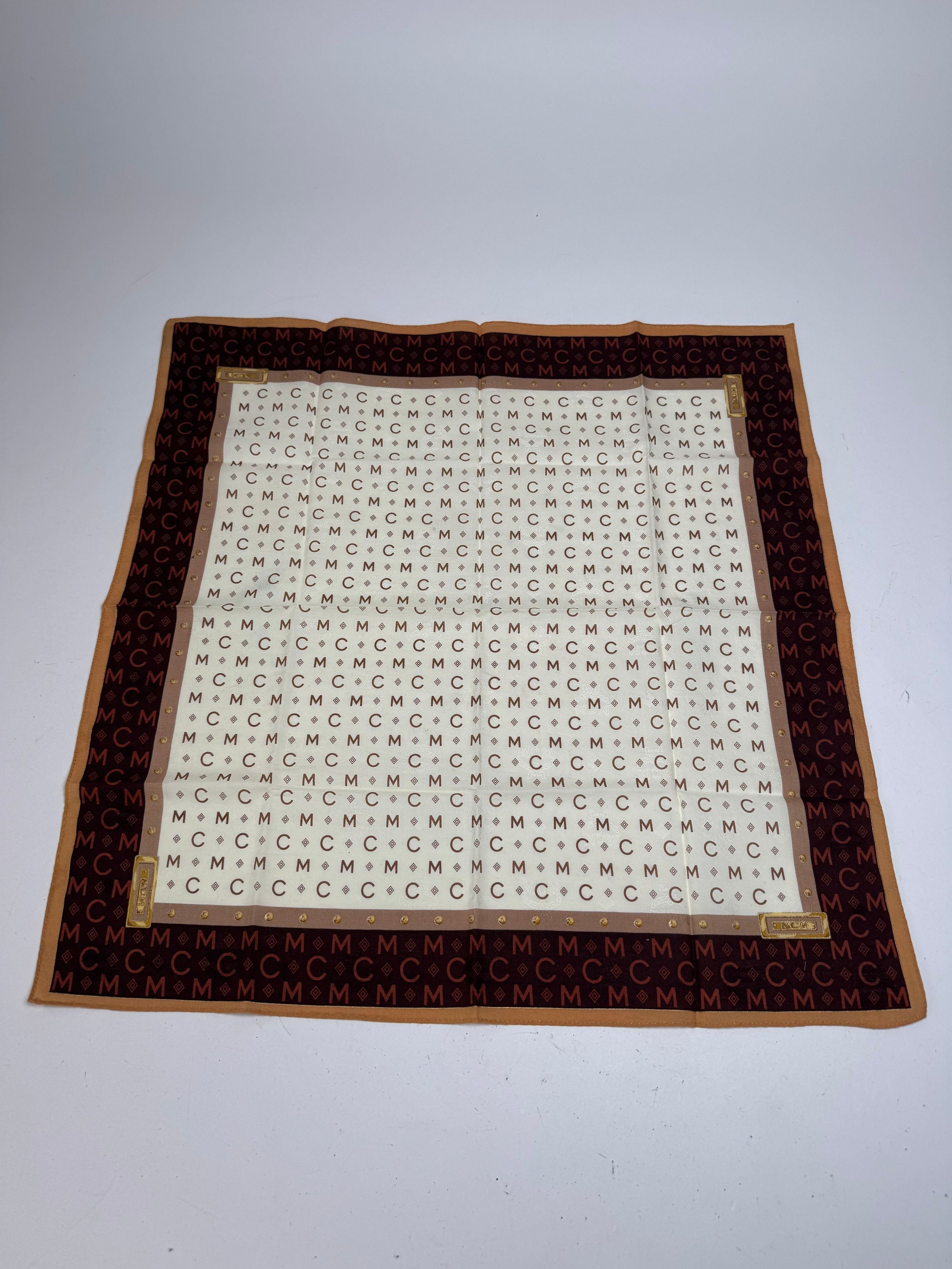 MCM Vintage Monogram Scarf Beige Brown Size ONE SIZE - 3 Thumbnail