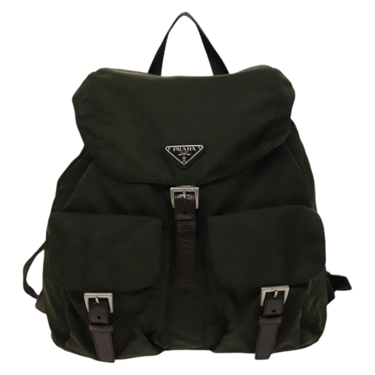 Prada Prada Vela Double Front Pocket Backpack Tessuto with Saffiano Leather Size ONE SIZE - 20 Thumbnail