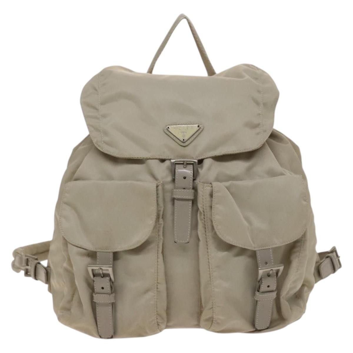 Prada Prada Vela Double Front Pocket Backpack Tessuto with Saffiano Leather Size ONE SIZE - 16 Thumbnail