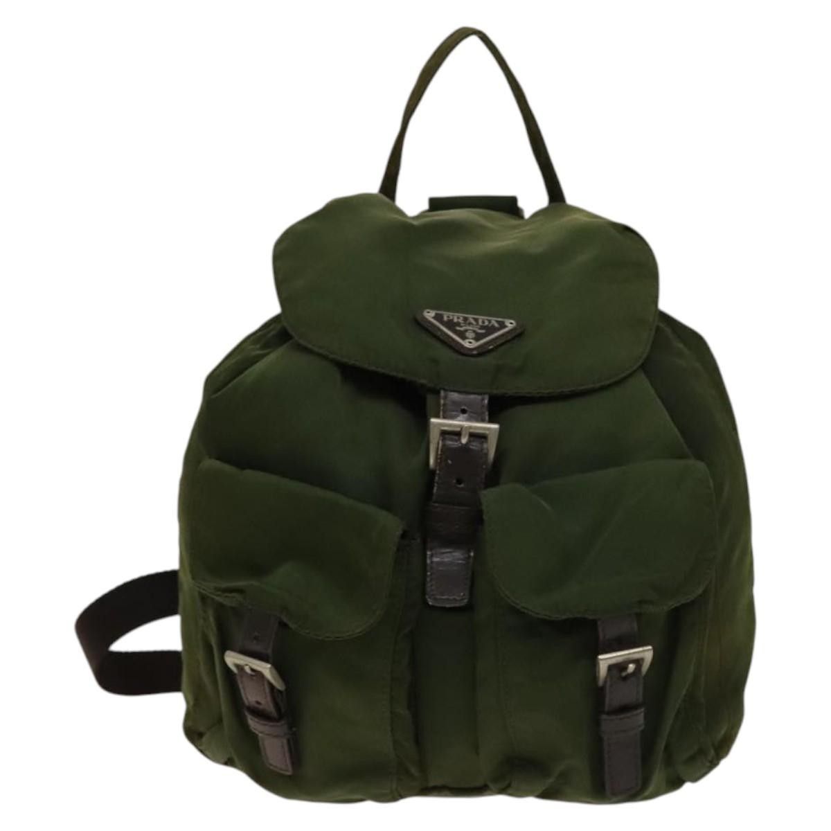 Prada Prada Vela Double Front Pocket Backpack Tessuto with Saffiano Leather Size ONE SIZE - 16 Thumbnail