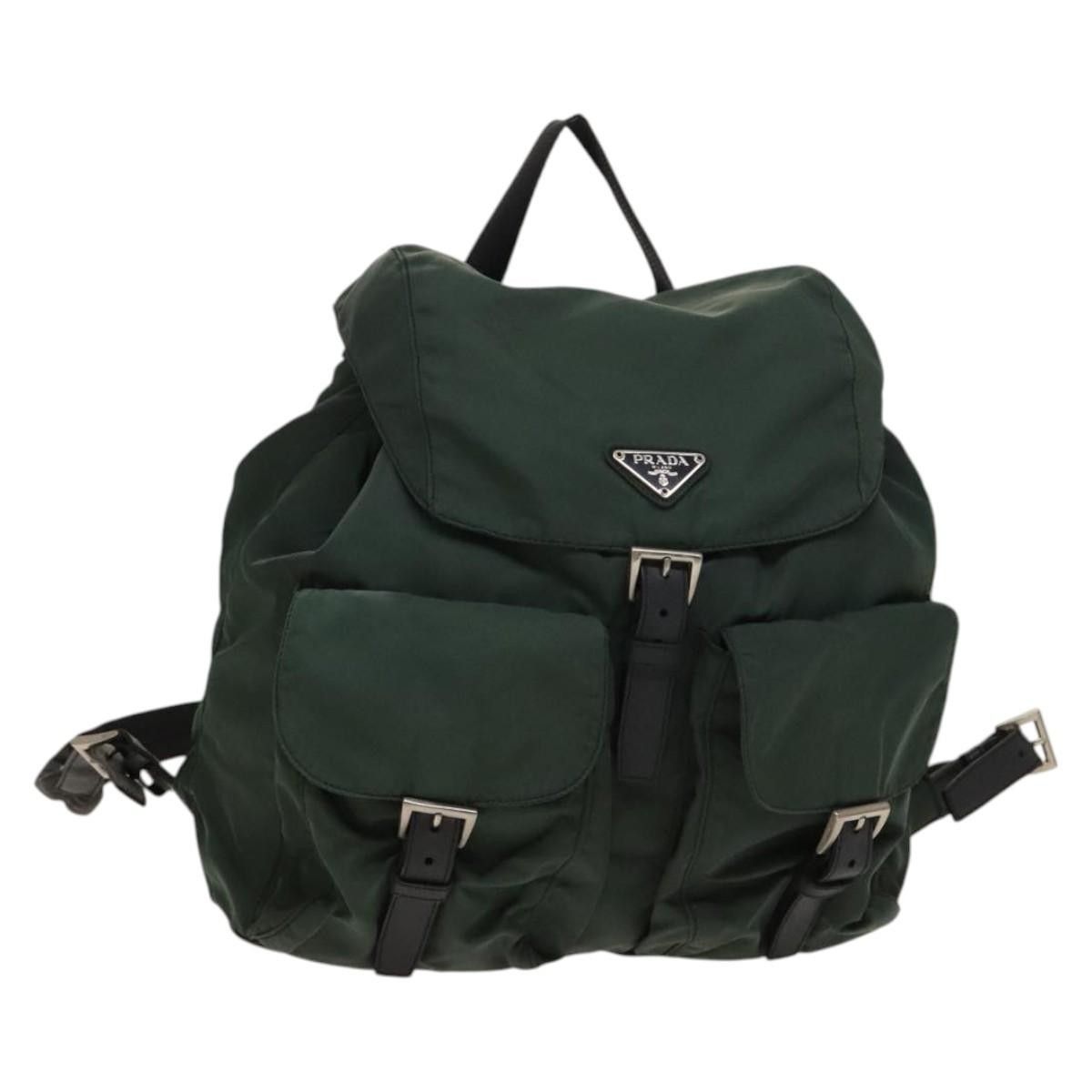 Prada Prada Vela Double Front Pocket Backpack Tessuto with Saffiano Leather Size ONE SIZE - 23 Thumbnail
