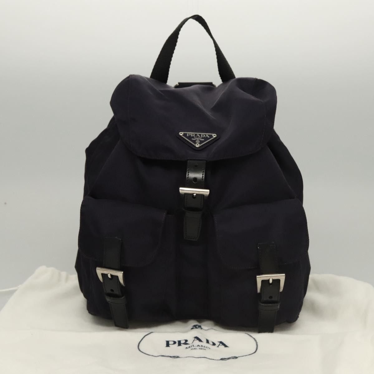 Prada Prada Vela Double Front Pocket Backpack Tessuto with Saffiano Leather Size ONE SIZE - 14 Thumbnail