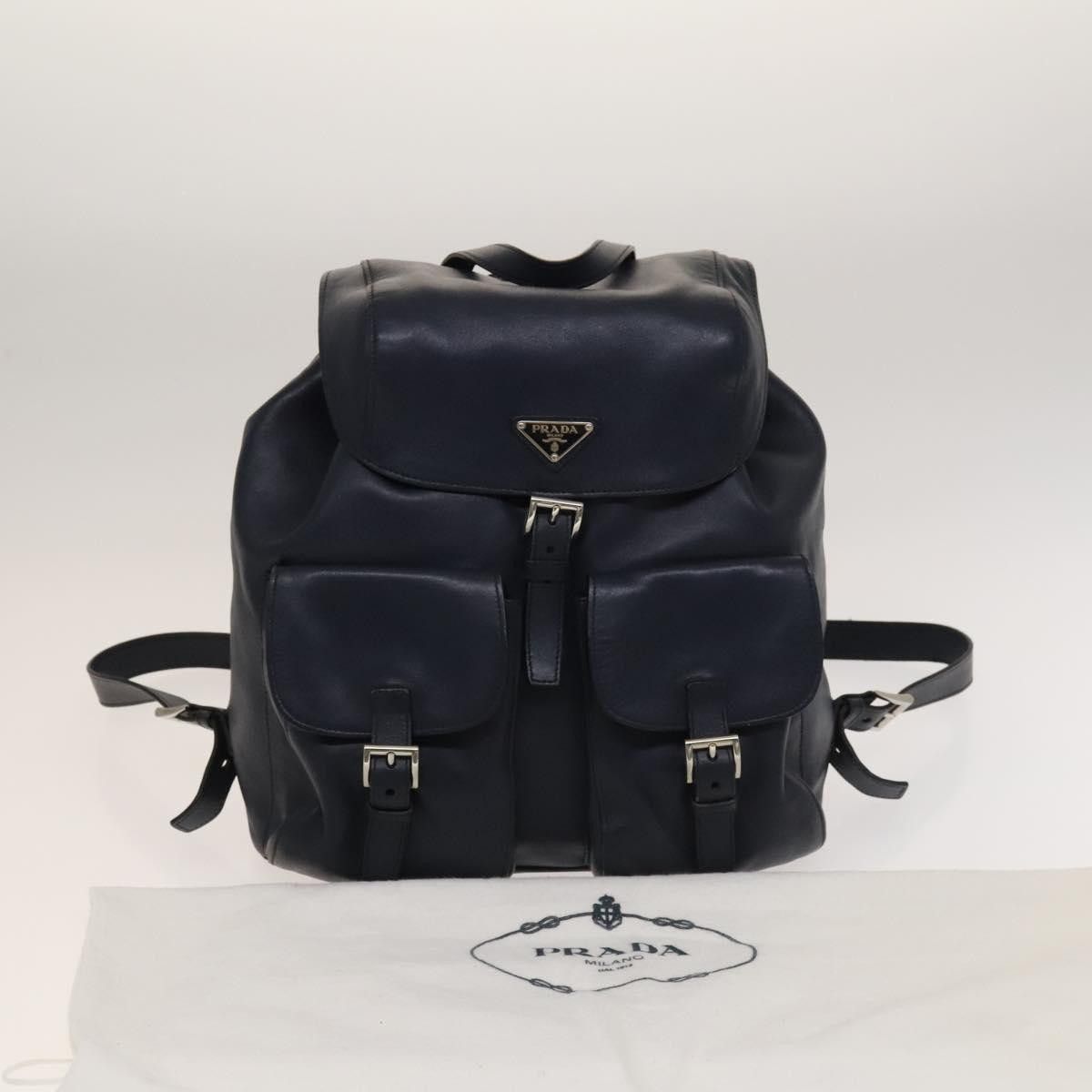 Prada Prada Vela Double Front Pocket Backpack Leather Size ONE SIZE - 12 Thumbnail