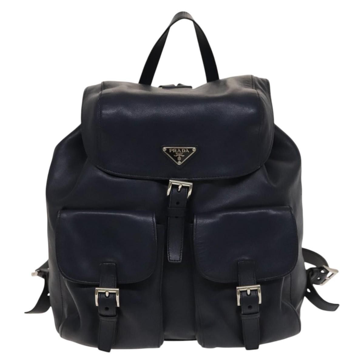 Prada Prada Vela Double Front Pocket Backpack Leather Size ONE SIZE - 13 Thumbnail