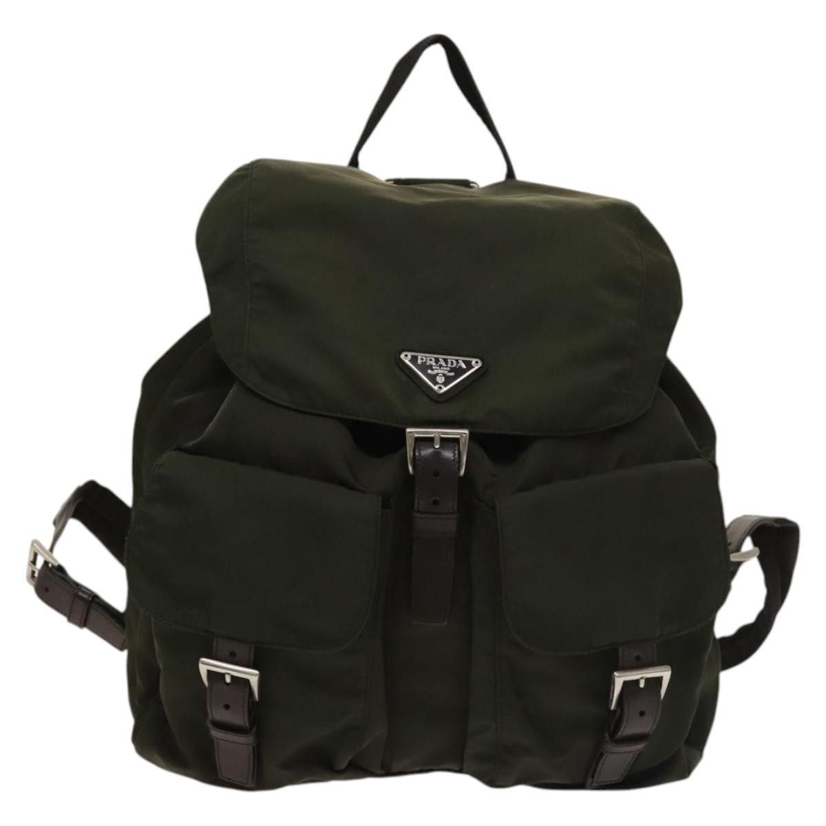 Prada Prada Vela Double Front Pocket Backpack Tessuto with Saffiano Leather Size ONE SIZE - 17 Thumbnail