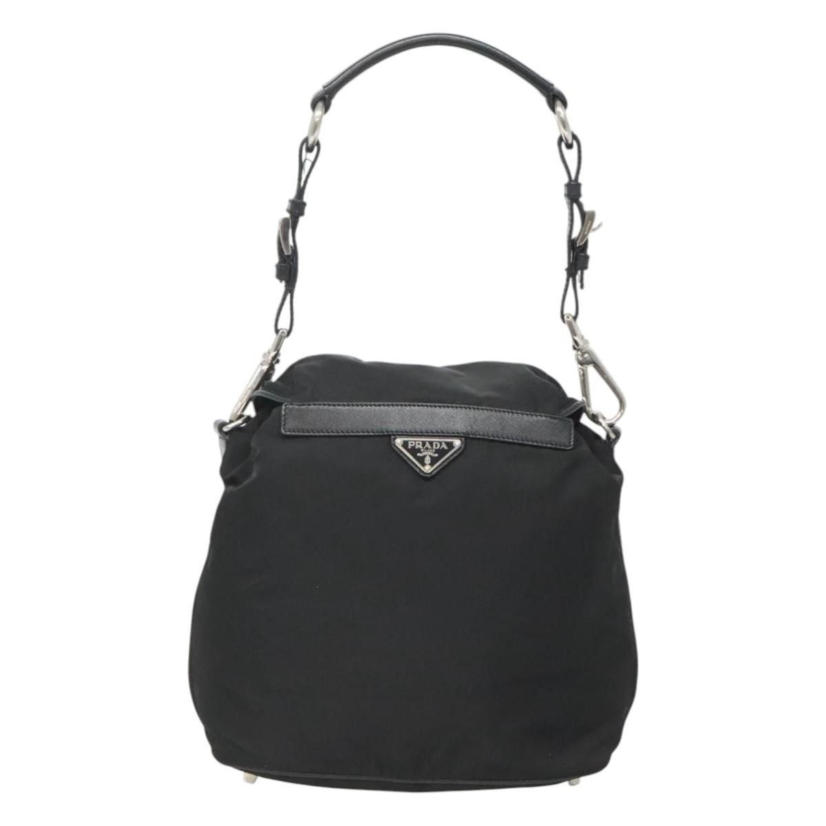 Prada Prada Double Pocket Drawstring Shoulder Bag Tessuto Size ONE SIZE - 2 Thumbnail