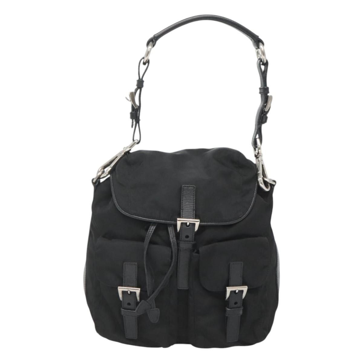 Prada Prada Double Pocket Drawstring Shoulder Bag Tessuto Size ONE SIZE - 15 Thumbnail