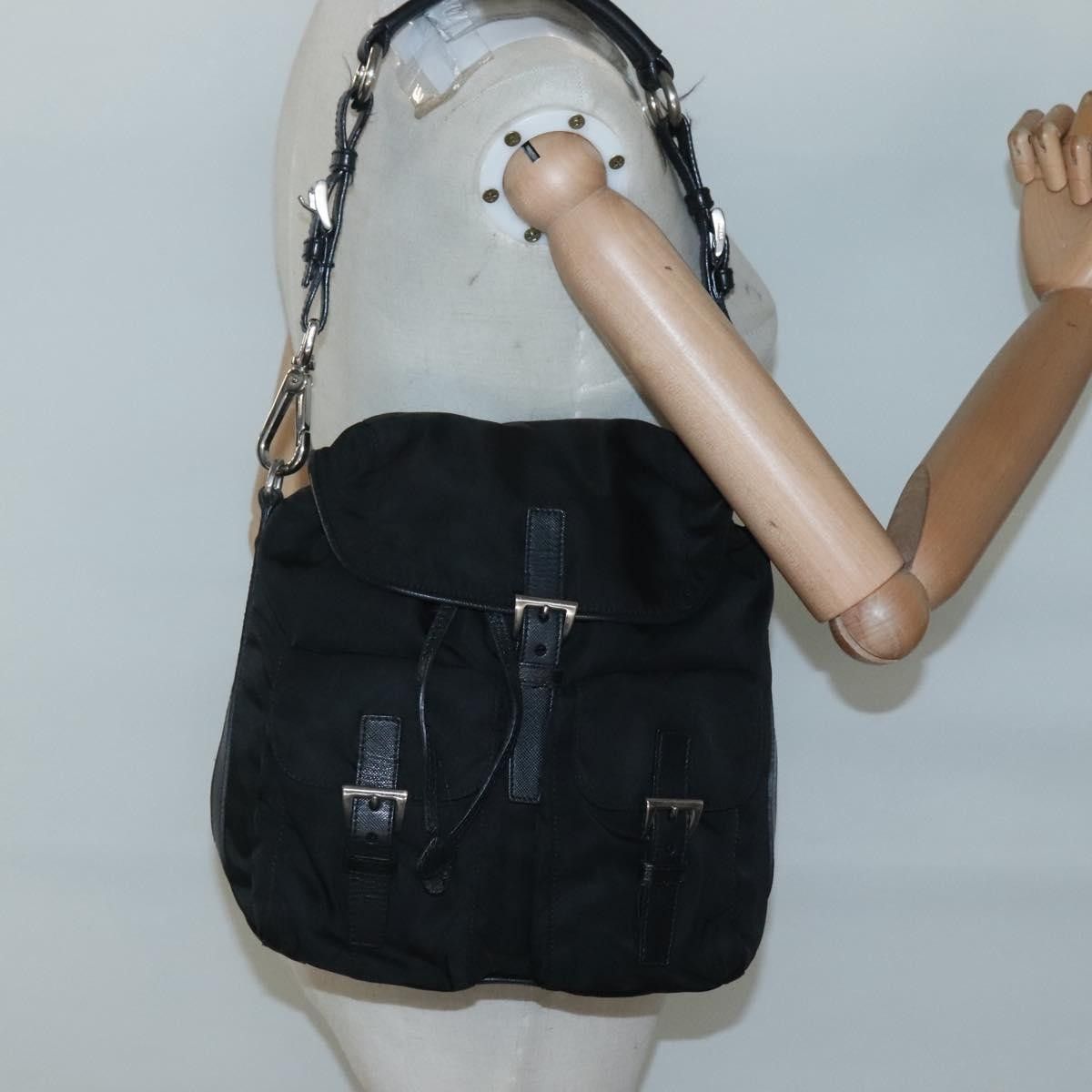 Prada Prada Double Pocket Drawstring Shoulder Bag Tessuto Size ONE SIZE - 14 Thumbnail