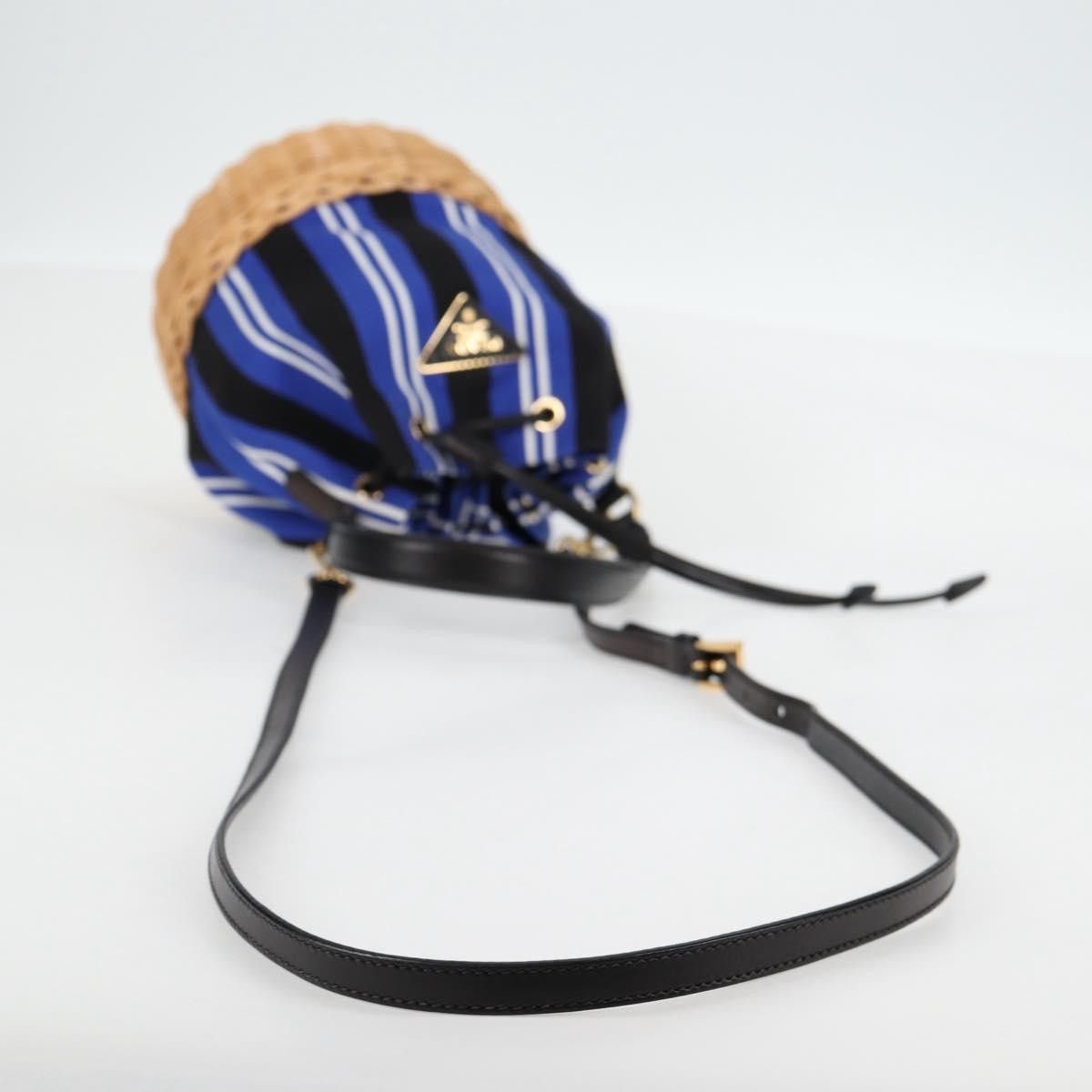 Prada Prada Drawstring Bucket Bag Canvas and Wicker Size ONE SIZE - 8 Thumbnail