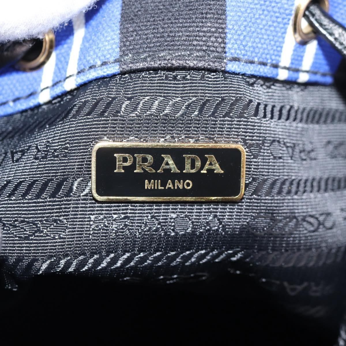 Prada Prada Drawstring Bucket Bag Canvas and Wicker Size ONE SIZE - 6 Thumbnail