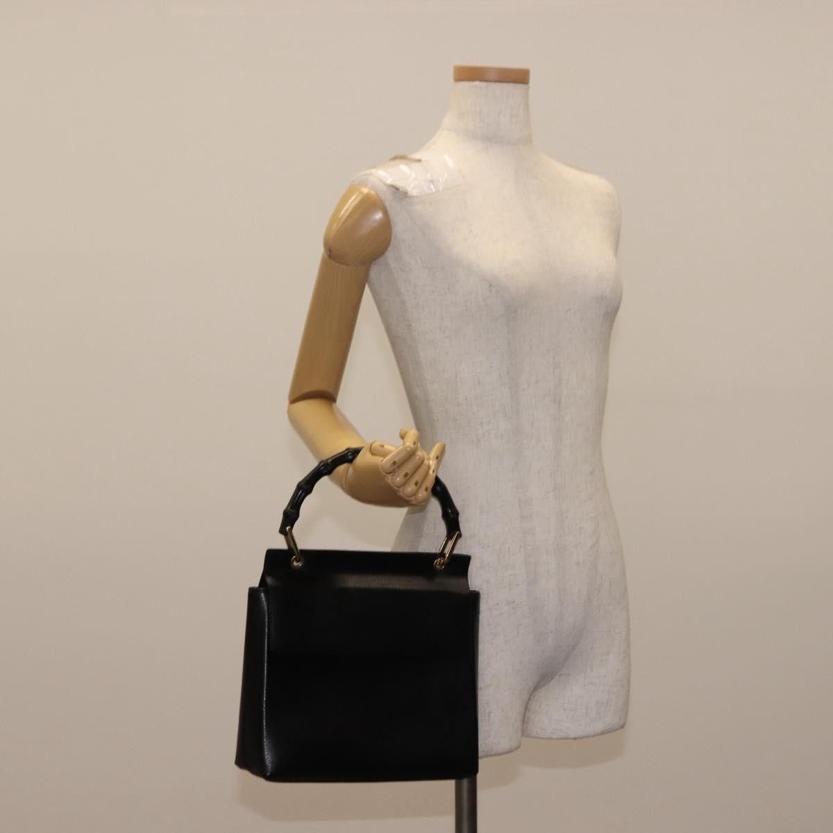 Gucci Gucci Vintage Bamboo Handle Bag Leather Size ONE SIZE - 13 Thumbnail