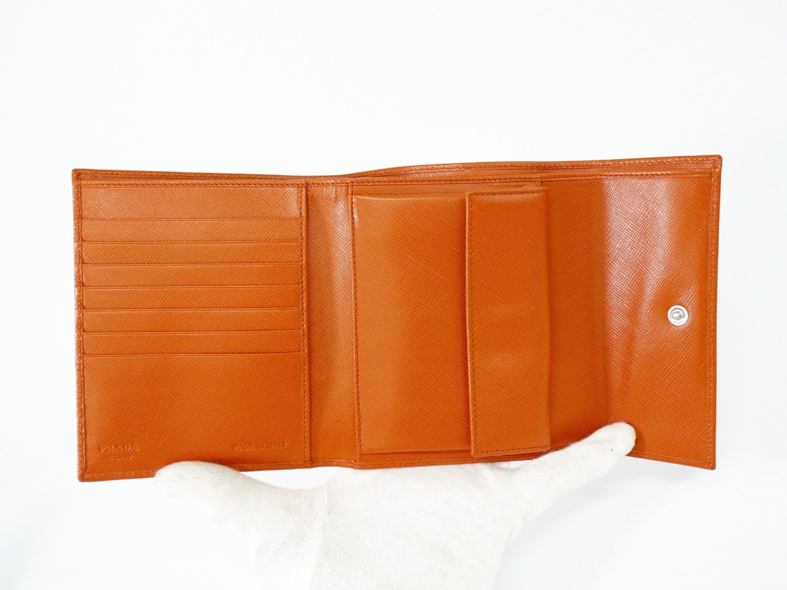 Prada Prada Trifold Compact Wallet Saffiano Leather Size ONE SIZE - 5 Thumbnail