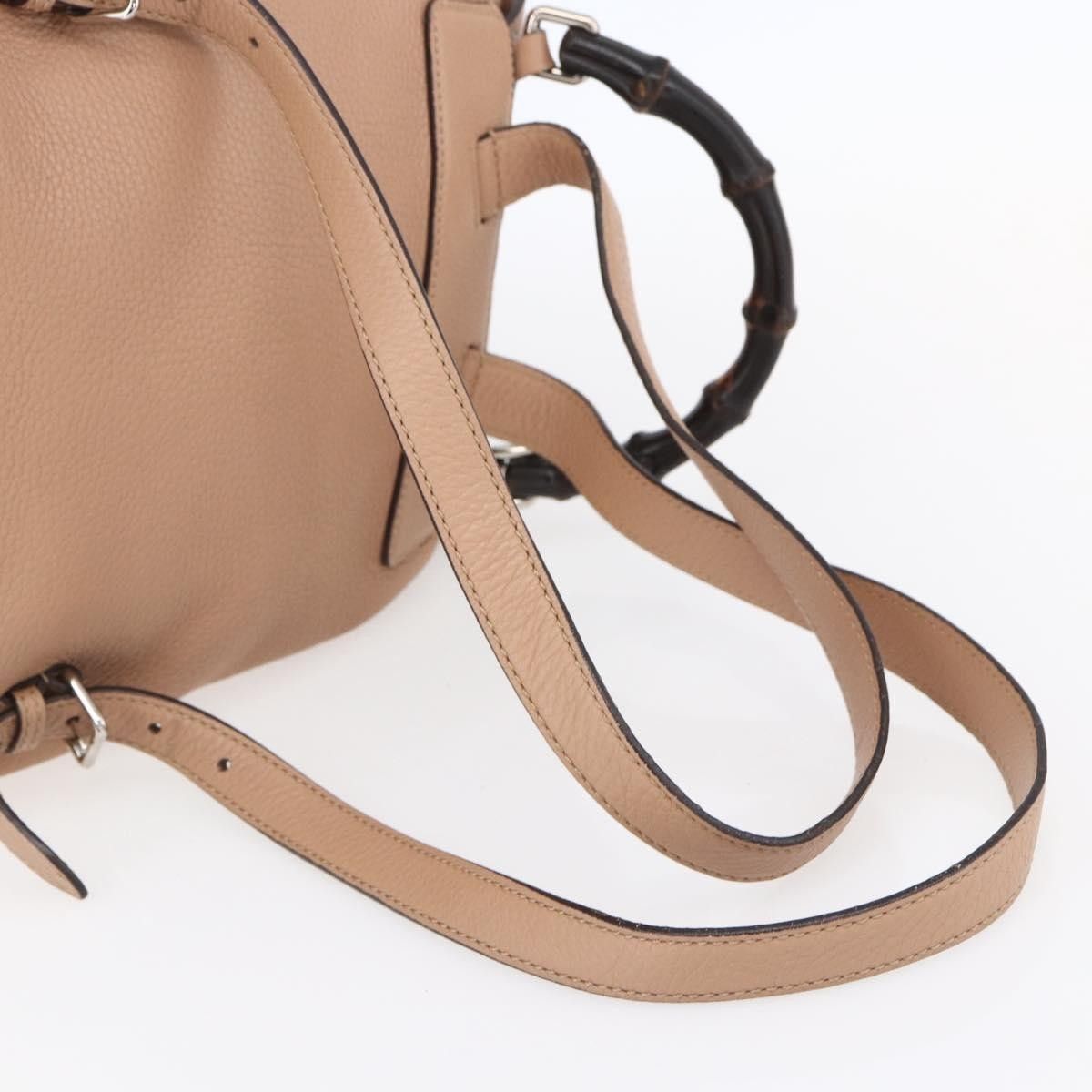Gucci Gucci Vintage Bamboo Backpack Leather Size ONE SIZE - 17 Thumbnail