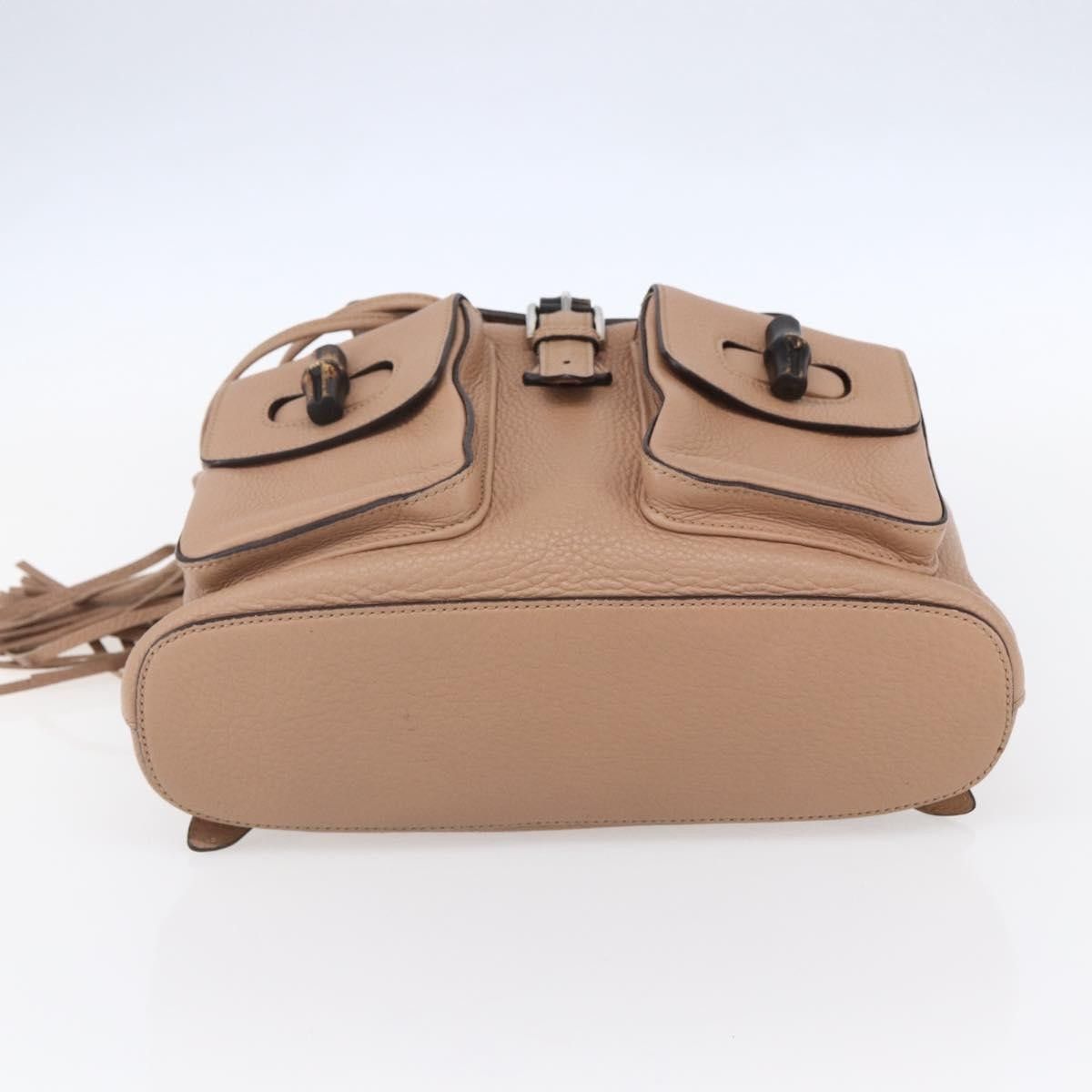 Gucci Gucci Vintage Bamboo Backpack Leather Size ONE SIZE - 18 Thumbnail