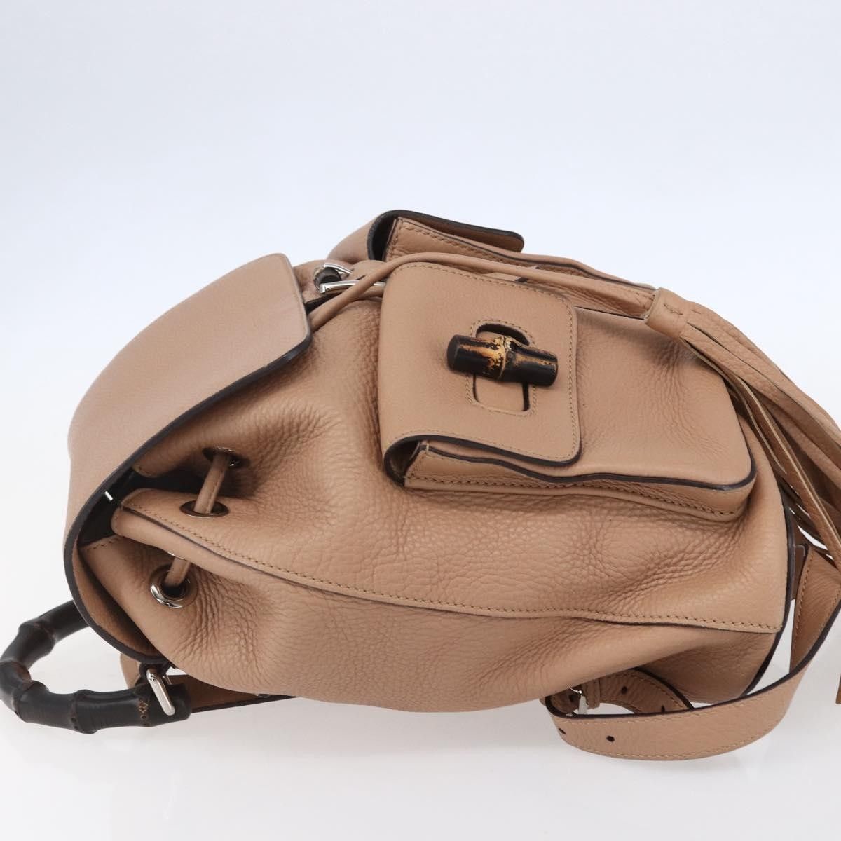 Gucci Gucci Vintage Bamboo Backpack Leather Size ONE SIZE - 3 Thumbnail