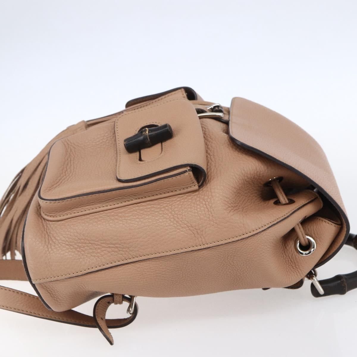Gucci Gucci Vintage Bamboo Backpack Leather Size ONE SIZE - 4 Thumbnail