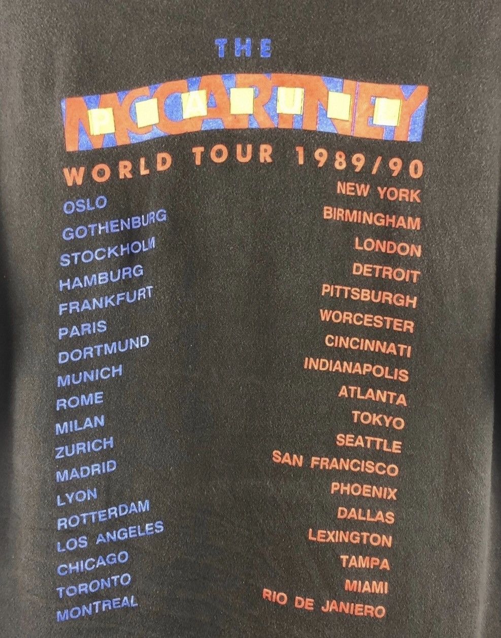 Band Tees 1989 Paul McCartney 1990 World Tour Merch Concert Rock T Size US L / EU 52-54 / 3 - 2 Thumbnail