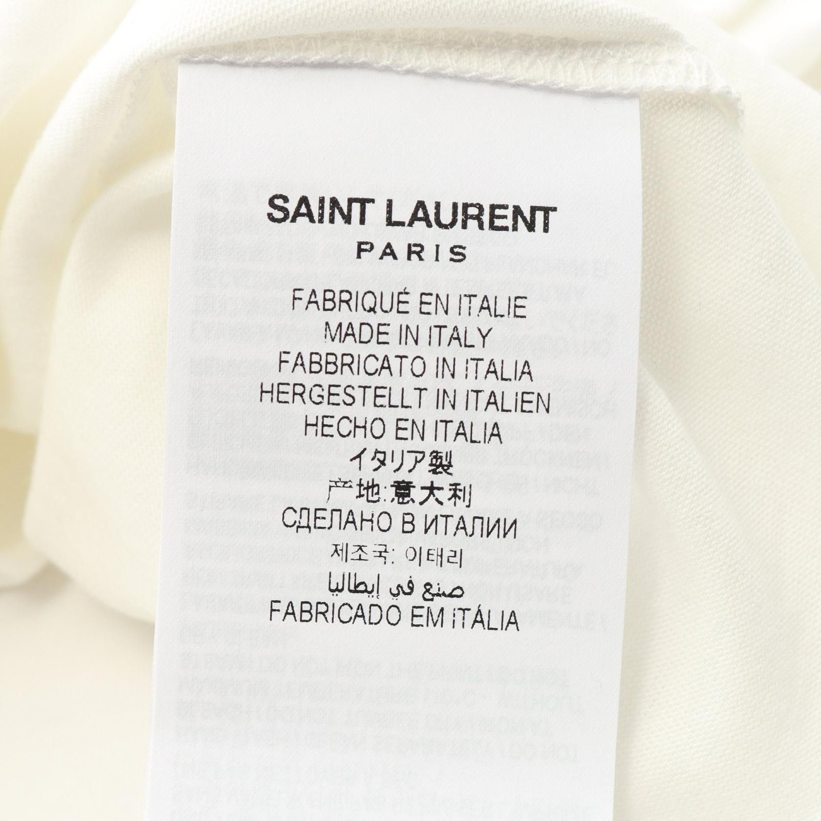 Yves Saint Laurent Saint Laurent Paris Reverse Logo Cotton T-shirt Cotton T-Shirts 665234Y37AW9744L DUTY FREE for USA