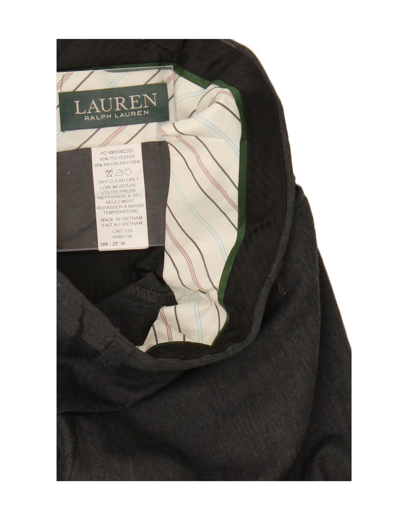 Ralph Lauren Boys Straight Suit Trousers 15-16 Years Grey Polyester Size L / US 10 / IT 46 - 3 Thumbnail