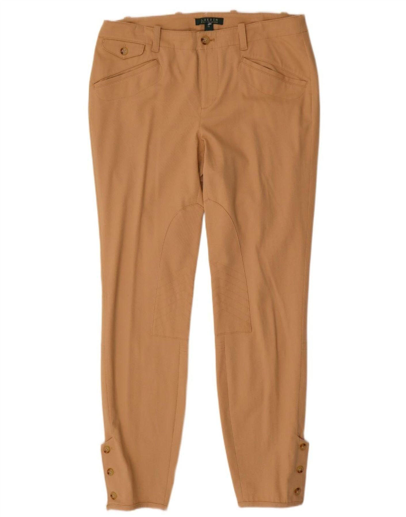 Ralph Lauren Womens Riding Slim Trousers US 10 Large W32 L29 Beige Cotton Size 28" / US 6 / IT 42 - 3 Thumbnail