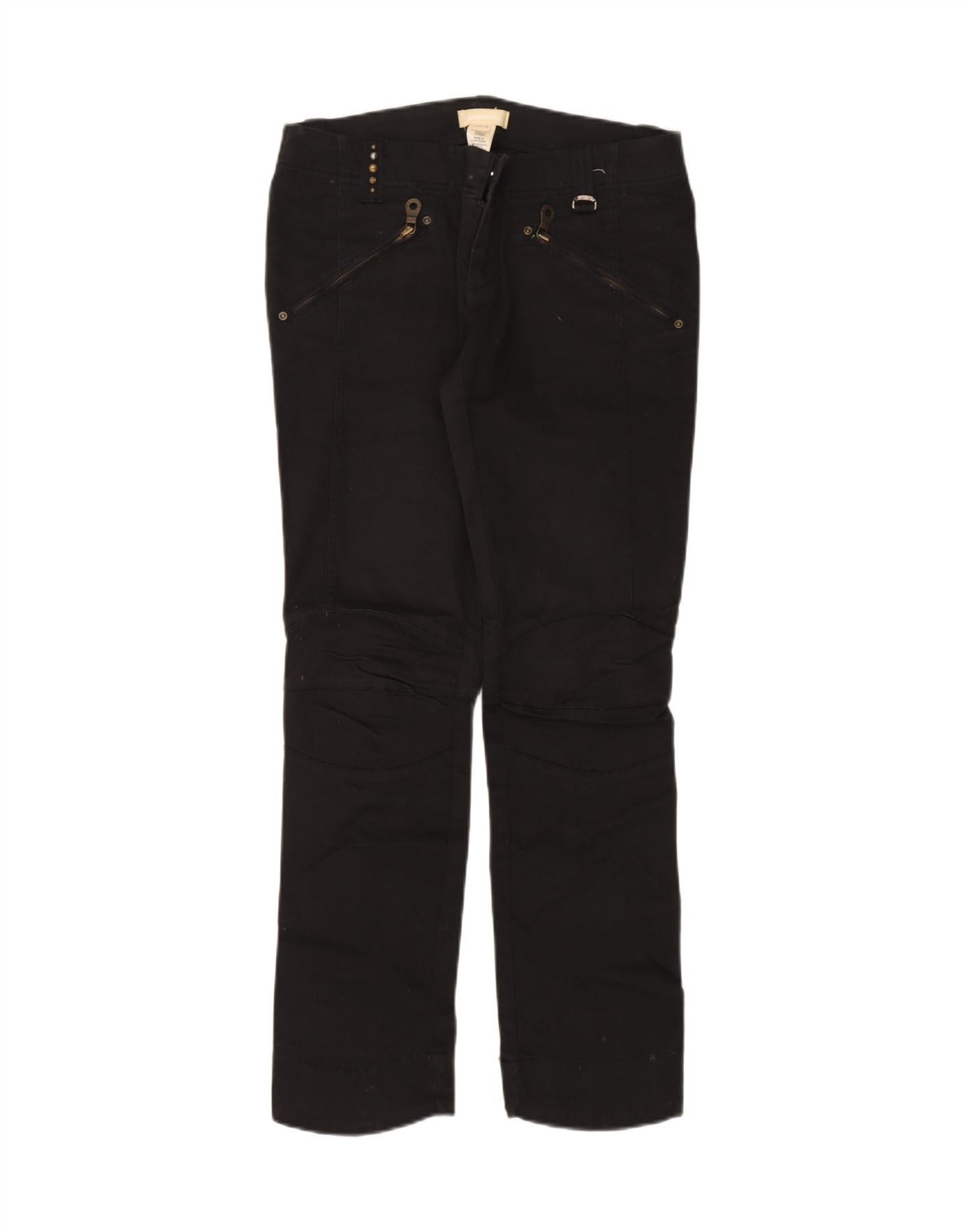 Diesel Womens Straight Casual Trousers W28 L31 Black Cotton Size 24" / US 00 / IT 34 - 2 Thumbnail