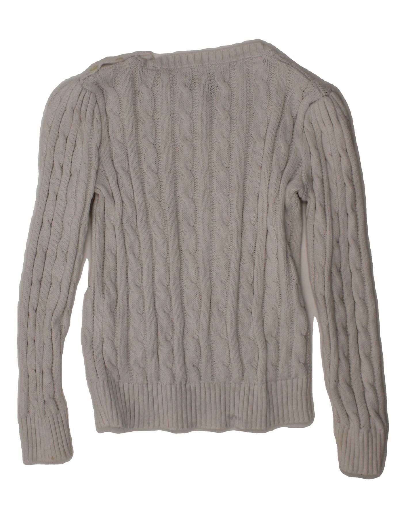 Polo Ralph Lauren Girls Crew Neck Jumper Sweater 5-6 Years White Cotton Size XXL / US 16-18 / IT 52-54 - 2 Thumbnail
