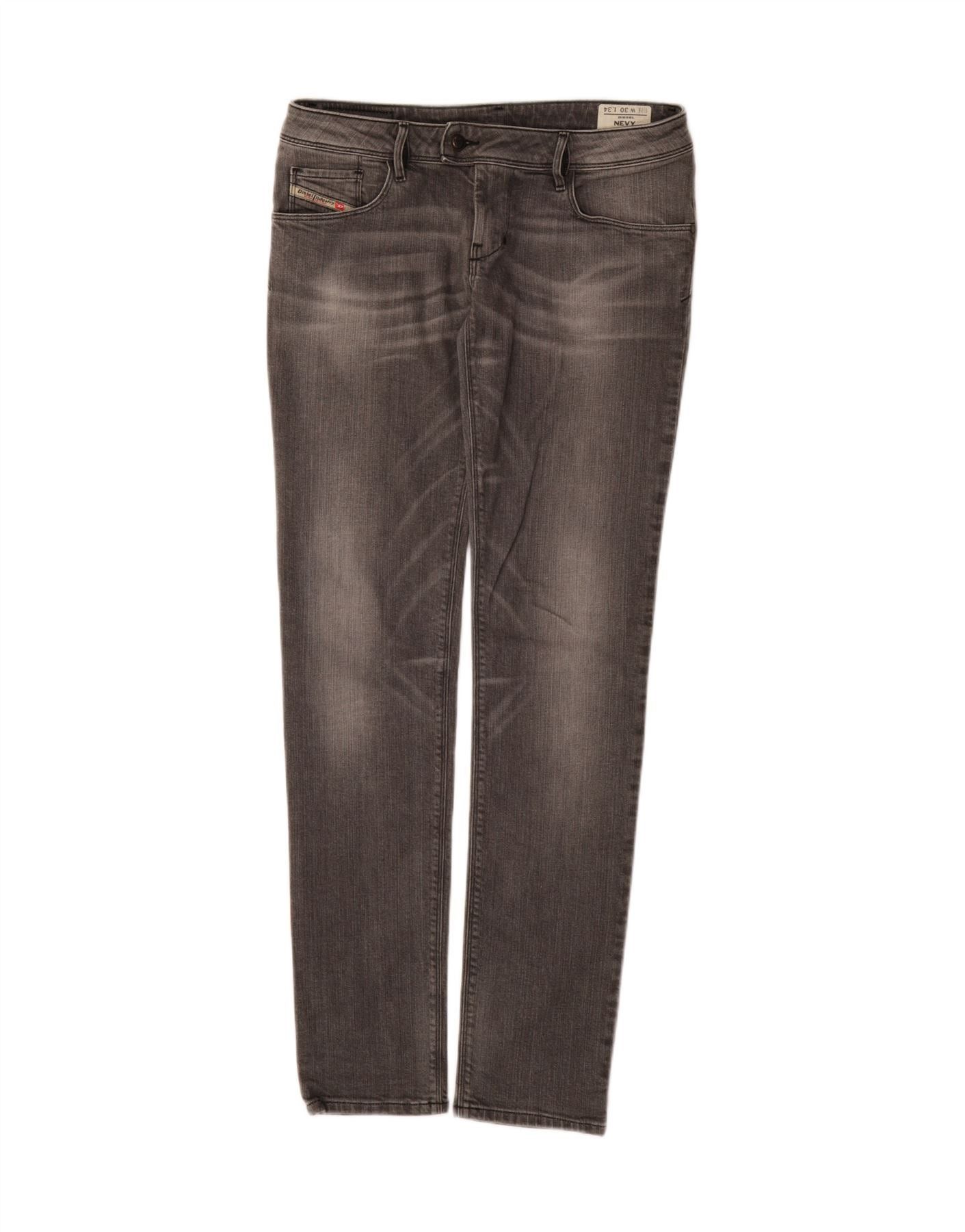 Diesel Womens Nevy Slim Jeans W30 L34 Grey Cotton Size 42" / US 20 - 2 Thumbnail