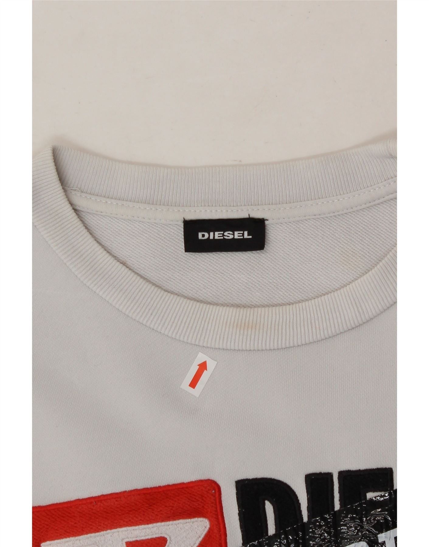 Diesel Boys Graphic Sweatshirt Jumper 13-14 Years White Cotton Size S / US 4 / IT 40 - 3 Thumbnail