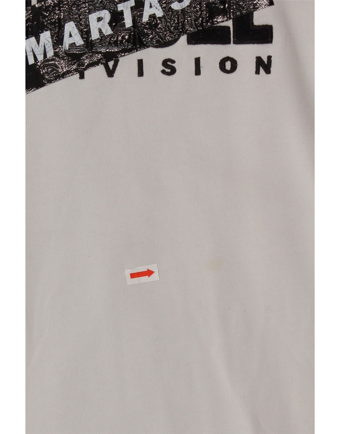 Diesel Boys Graphic Sweatshirt Jumper 13-14 Years White Cotton Size S / US 4 / IT 40 - 4 Thumbnail