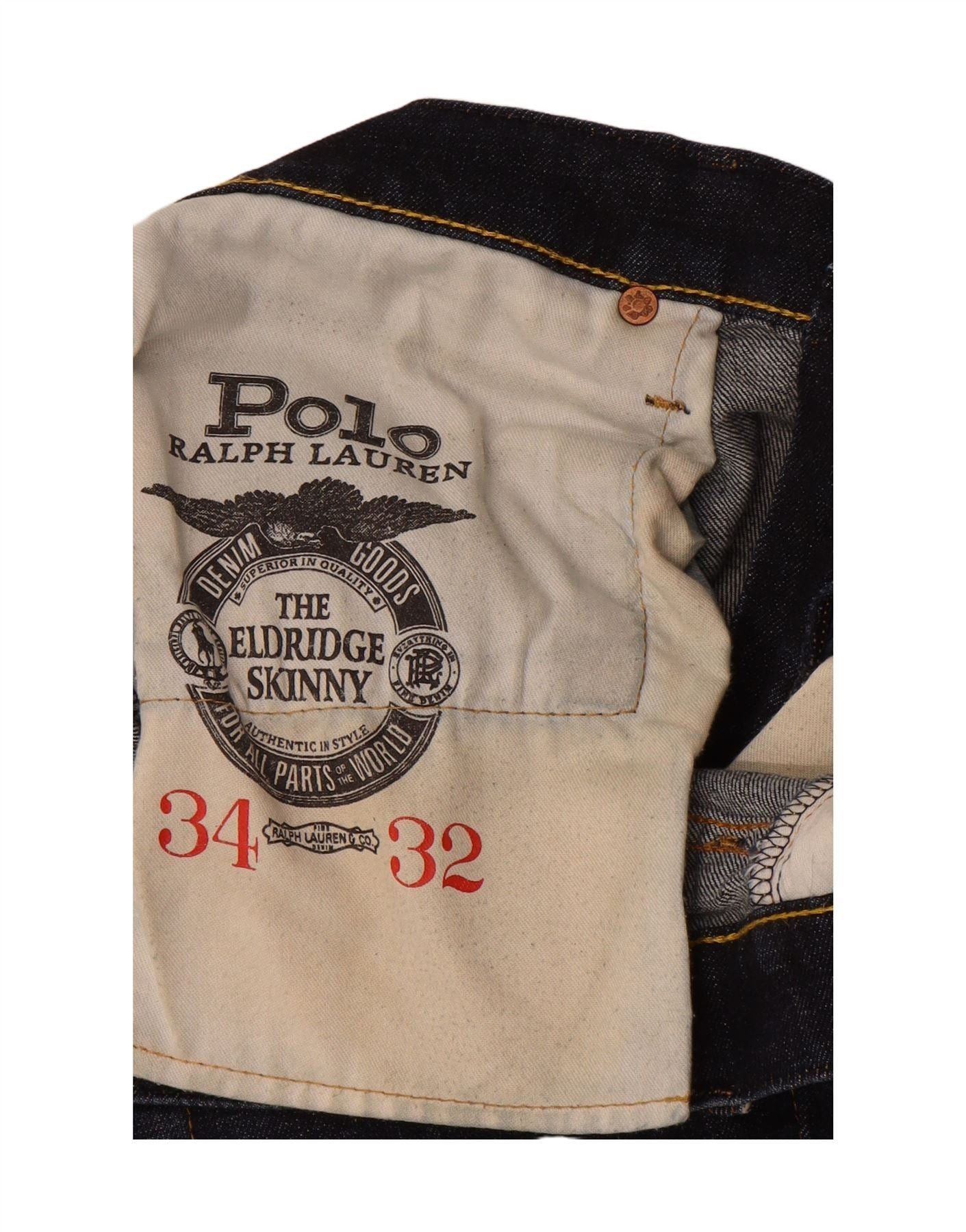 Polo Ralph Lauren Womens Skinny Jeans W34 L29 Navy Blue Cotton Size 24" / US 00 / IT 34 - 6 Thumbnail