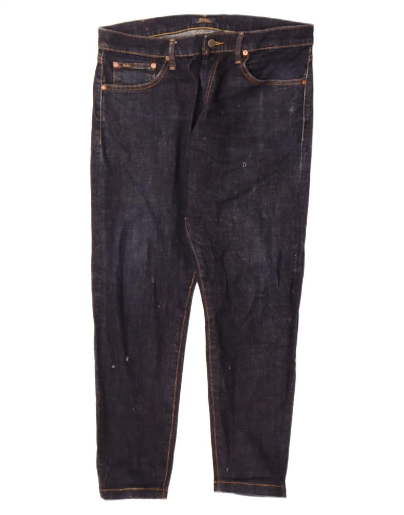 Polo Ralph Lauren Womens Skinny Jeans W34 L29 Navy Blue Cotton Size 24" / US 00 / IT 34 - 3 Thumbnail