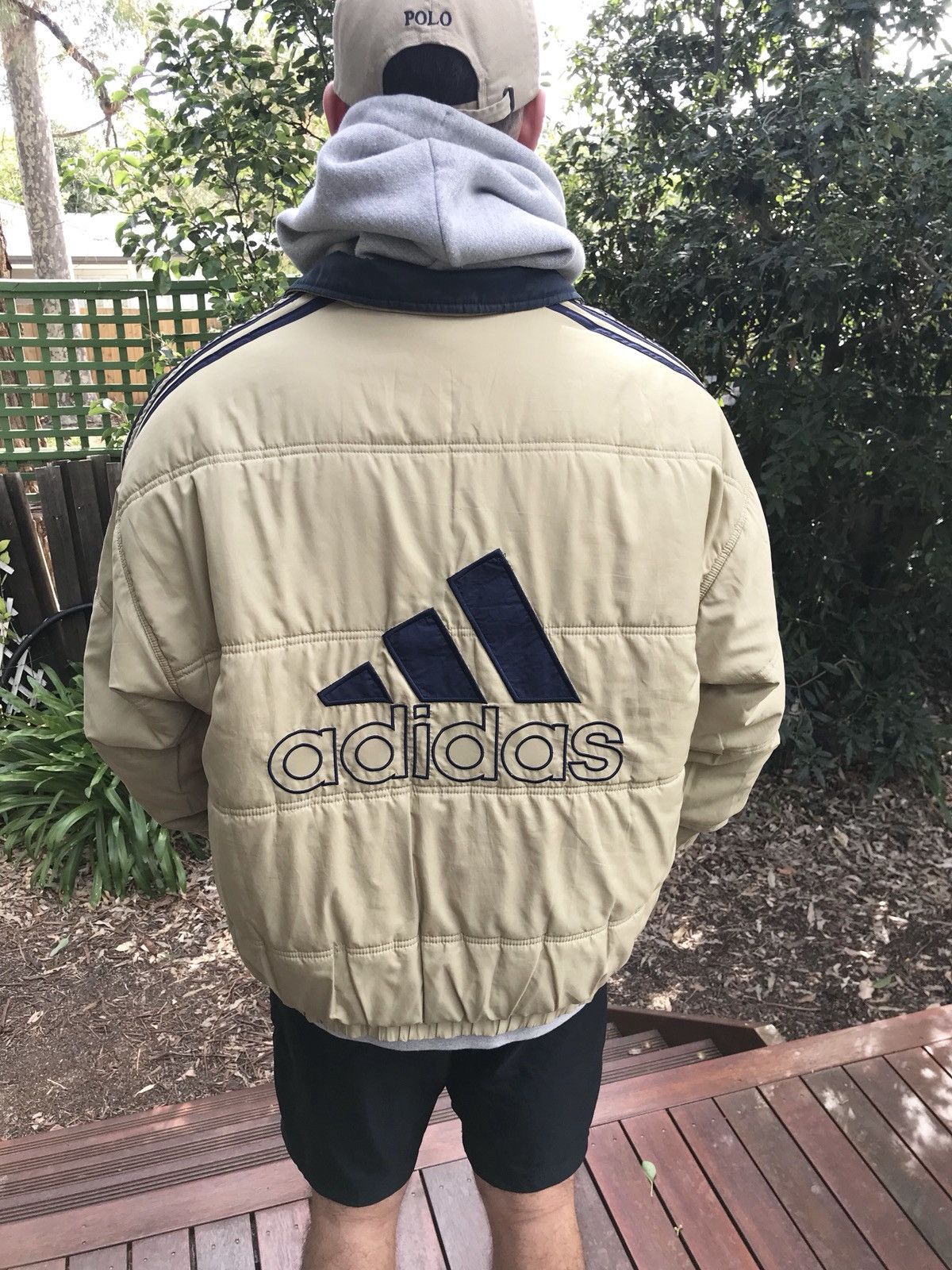 Adidas Vintage Adidas reversible big Logo Puffer Jacket | Grailed