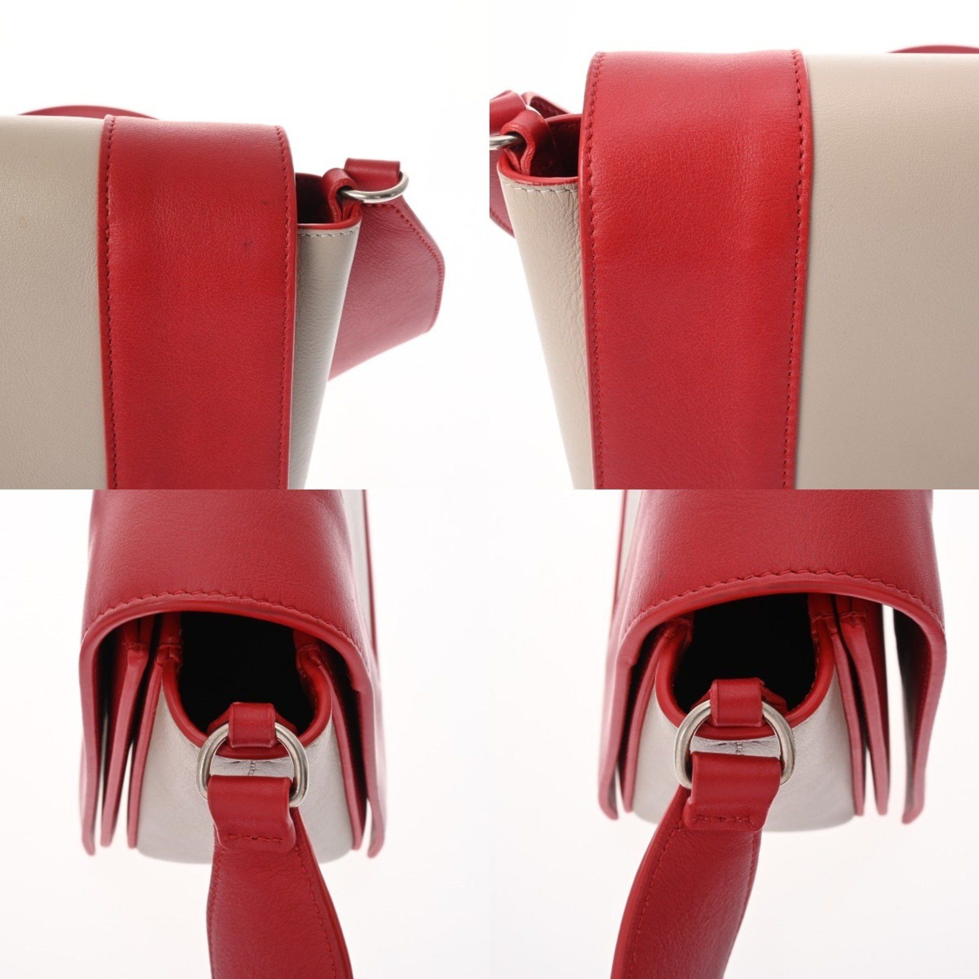 Celine CELINE Frame Medium Shoulder Bag in Red/Gray, Women's Leather Size ONE SIZE - 8 Thumbnail
