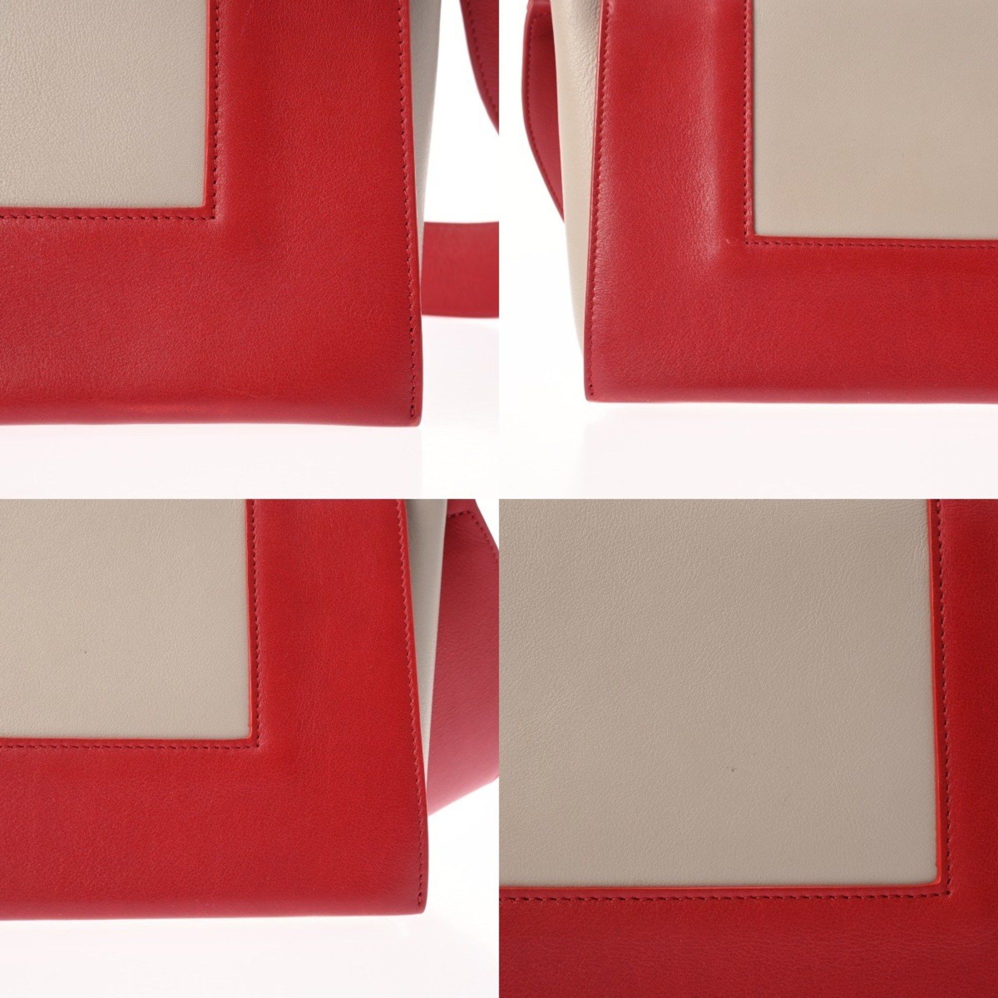 Celine CELINE Frame Medium Shoulder Bag in Red/Gray, Women's Leather Size ONE SIZE - 7 Thumbnail