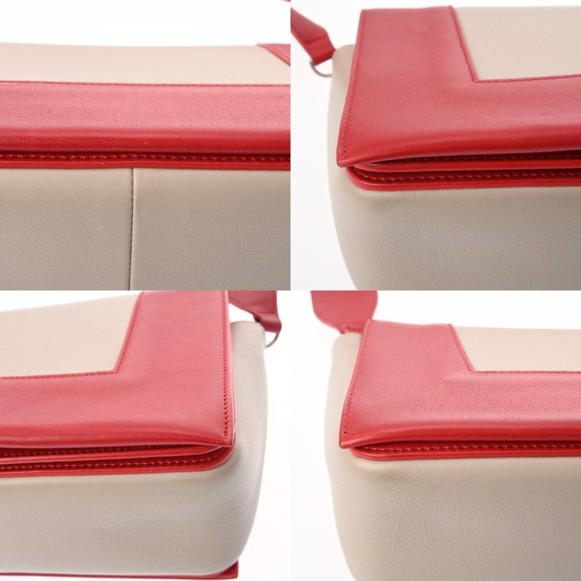 Celine CELINE Frame Medium Shoulder Bag in Red/Gray, Women's Leather Size ONE SIZE - 5 Thumbnail